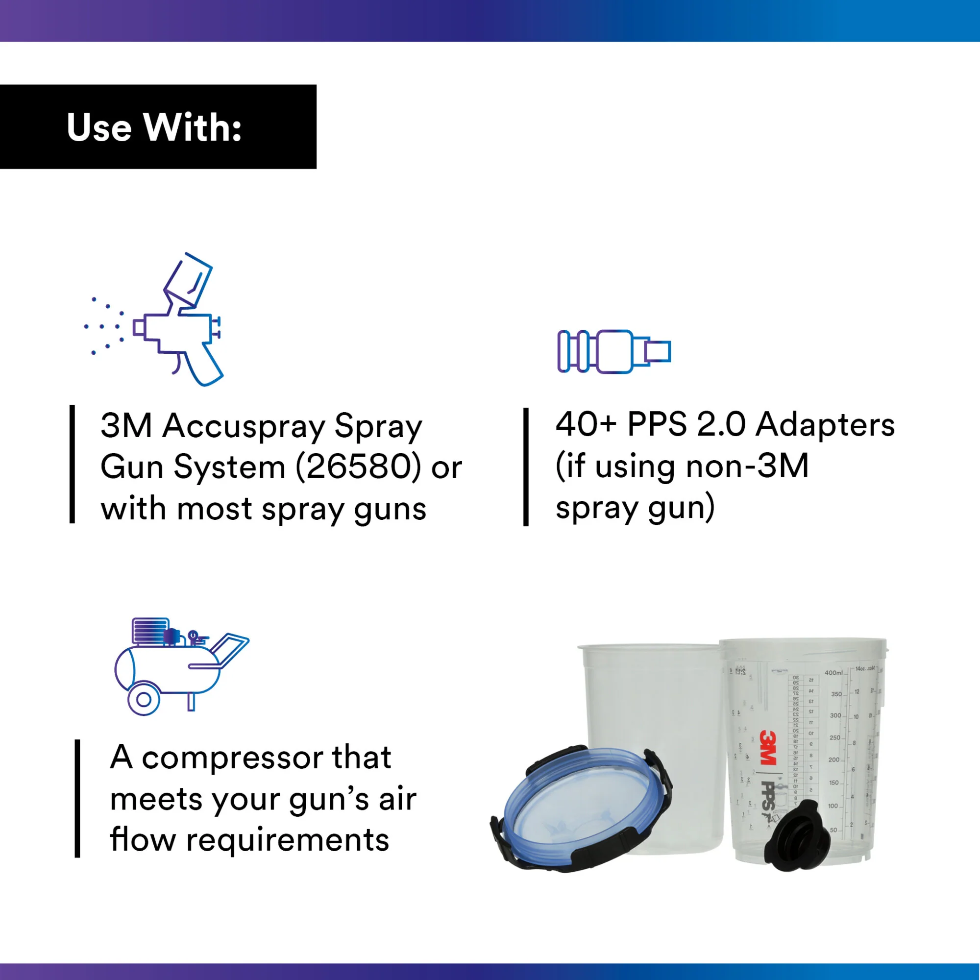 3M PPS Series 2.0 Spray Cup System Kit 26312, Midi (13.5 oz, 400 mL) - Image 5