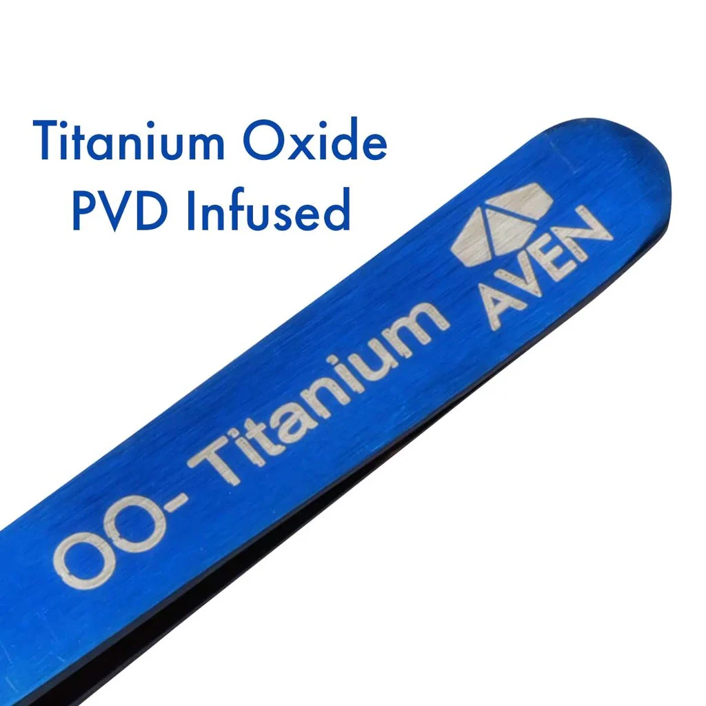 Aven Tools 18032TTB Titanium Blue Tweezers, Pattern OO - Image 3