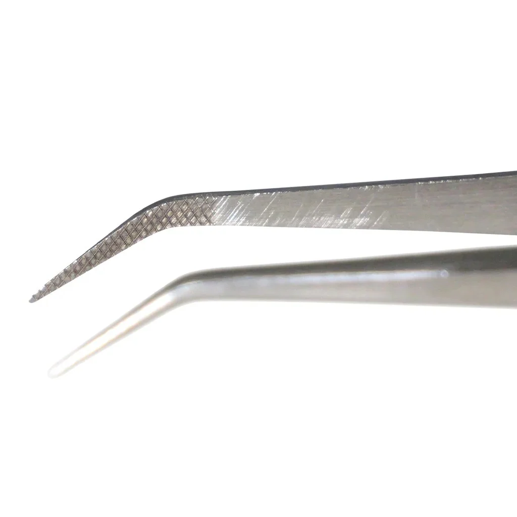 Aven Tools 18076EGS EZ Grip Micro-Serrated Stainless Steel Tweezers, 65A Pattern - Image 2