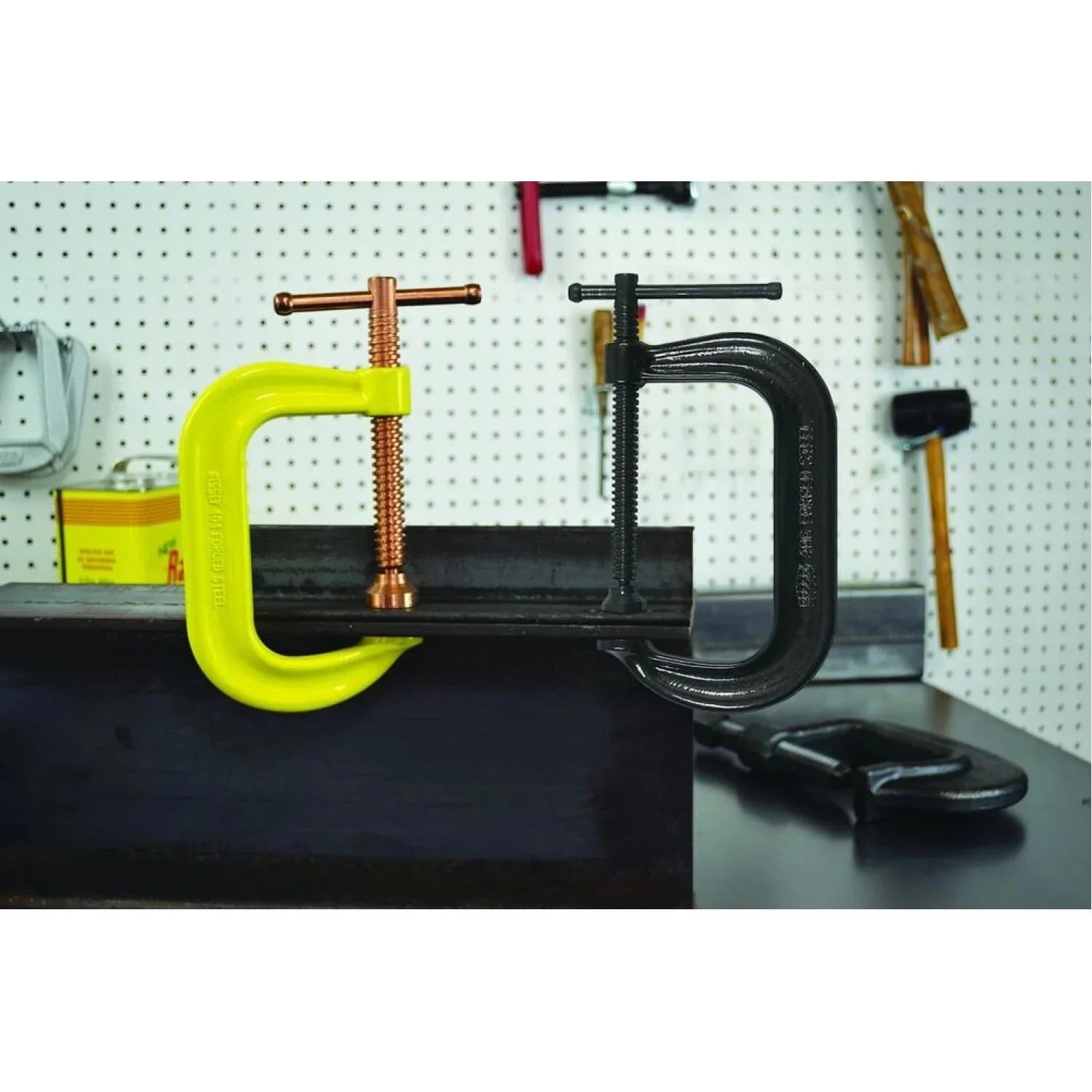 Bessey CDF412CHV C-clamp, drop forged, copper spindle, Hi Vis frame, 12 In. x 5 3/4 In., 9300 lb - Image 2