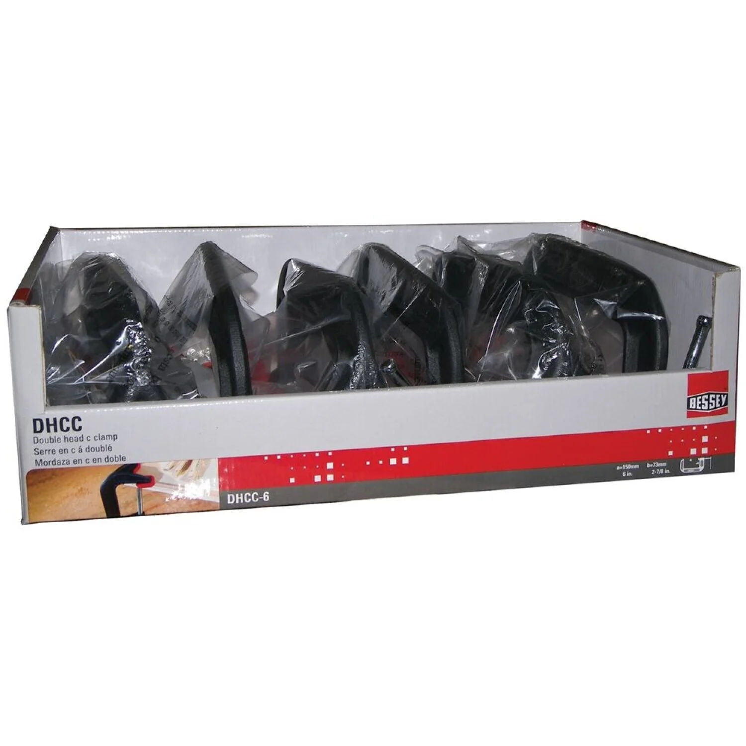 Bessey DHCC-6 Clamp, C-Style, Double Jaw, 6 In. x 2-7/8 In., 1200 lb - Image 2