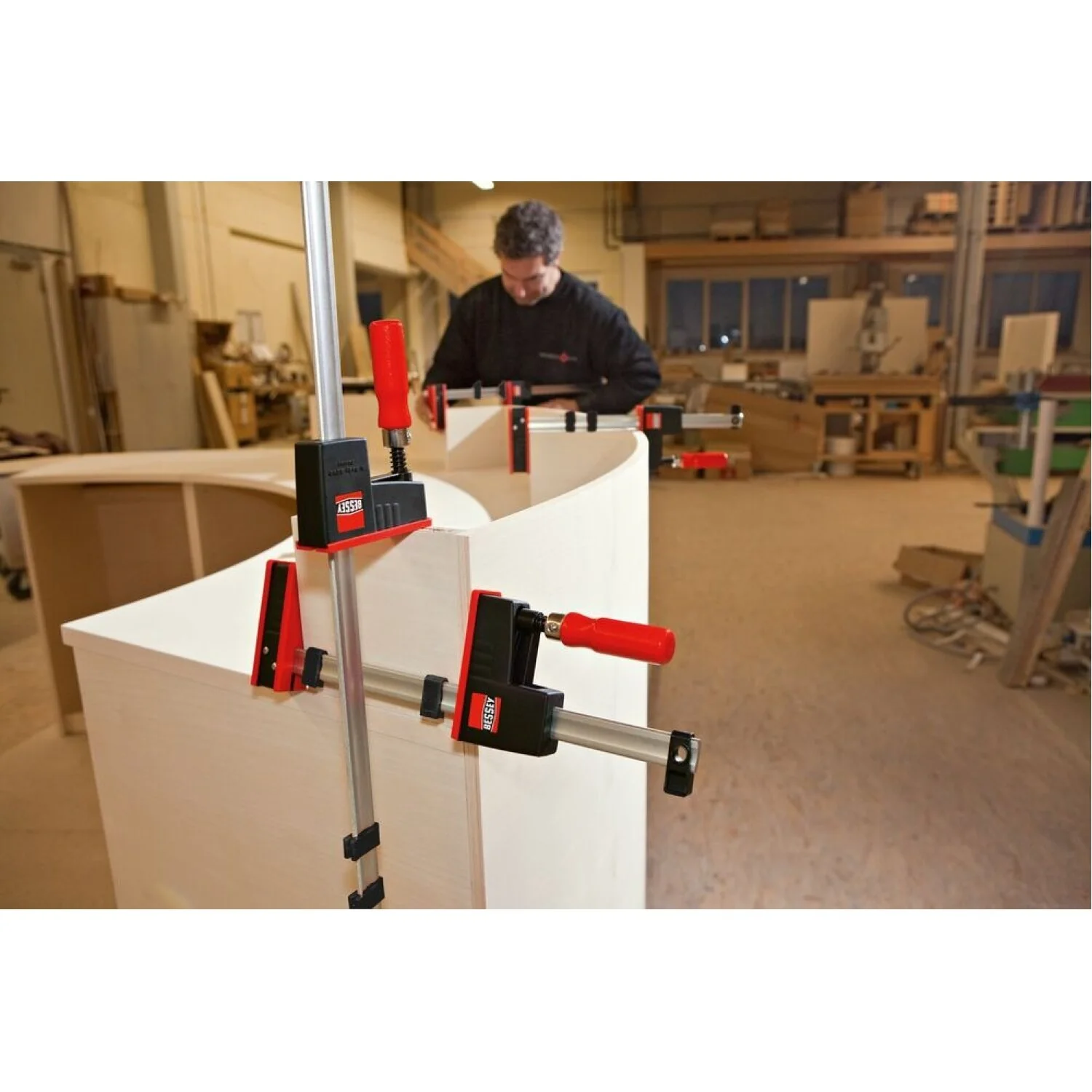Bessey KRJR-50 Clamp, woodworking, small parallel clamp, REVO JR, 50 In. x 3.25 In, 900 lb - Image 3