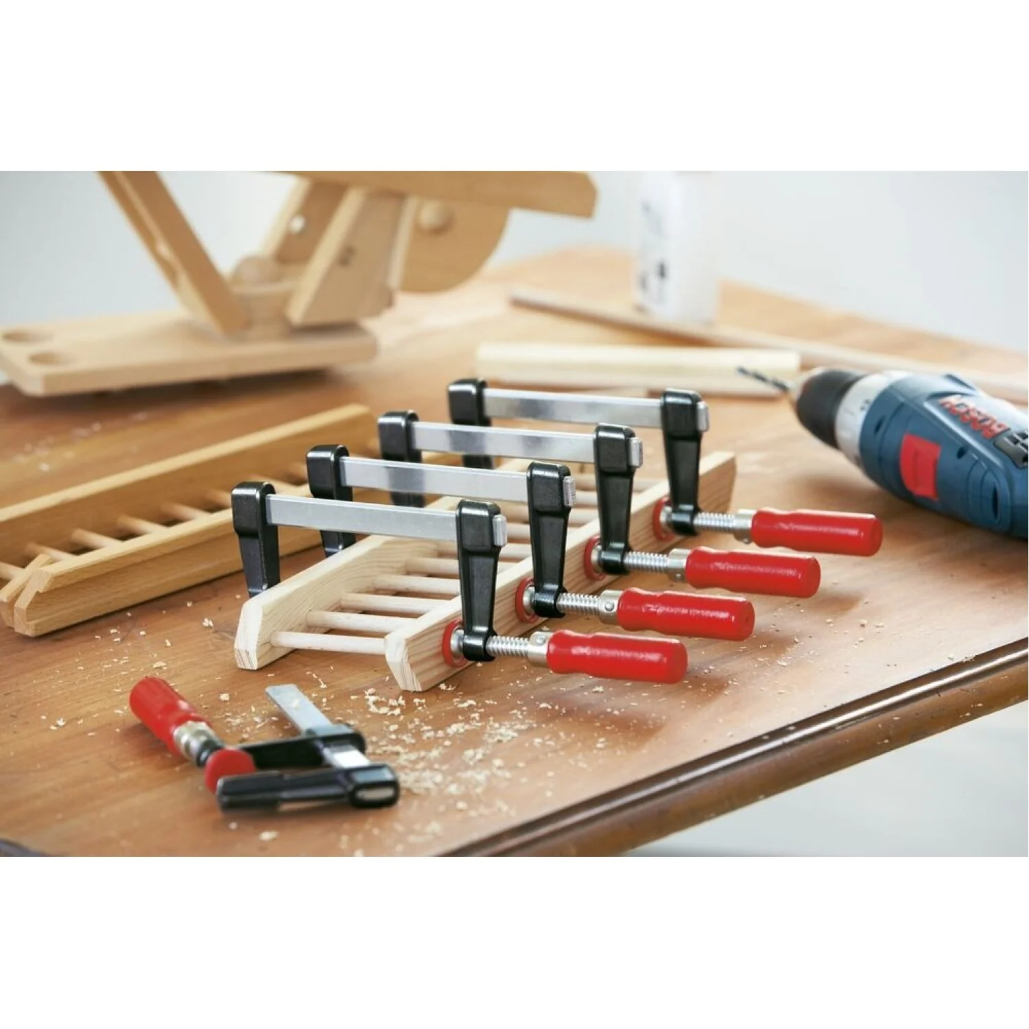 Bessey LM2.006 Clamp, woodworking, F-style, zinc jaws, swivel pads, 2 In. x 6 In., 330 lb - Image 2