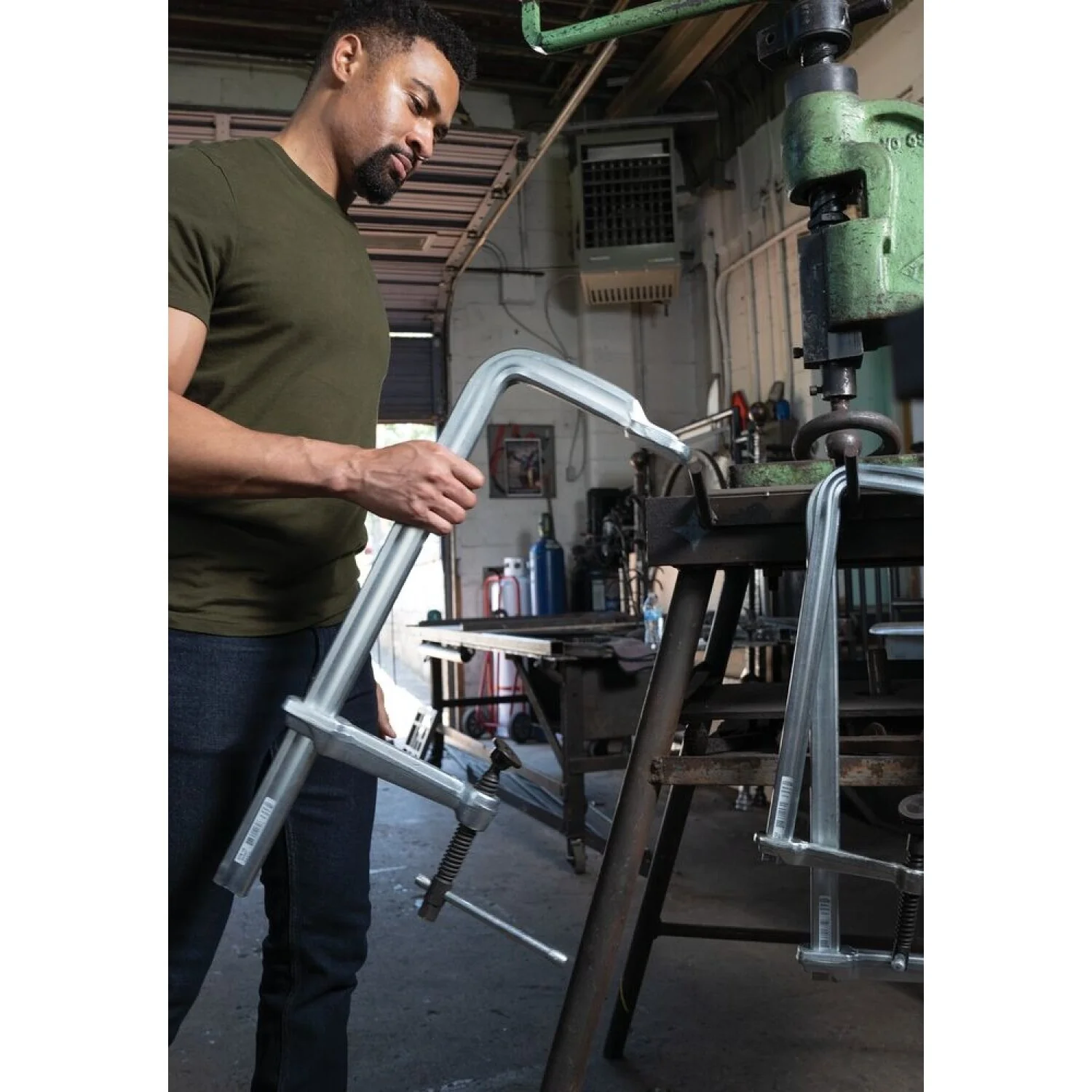 Bessey  STB-12 Clamp, welding, F-style, crimped on swivel pad, 12 In. x 7 In., 4880 lb - Image 2