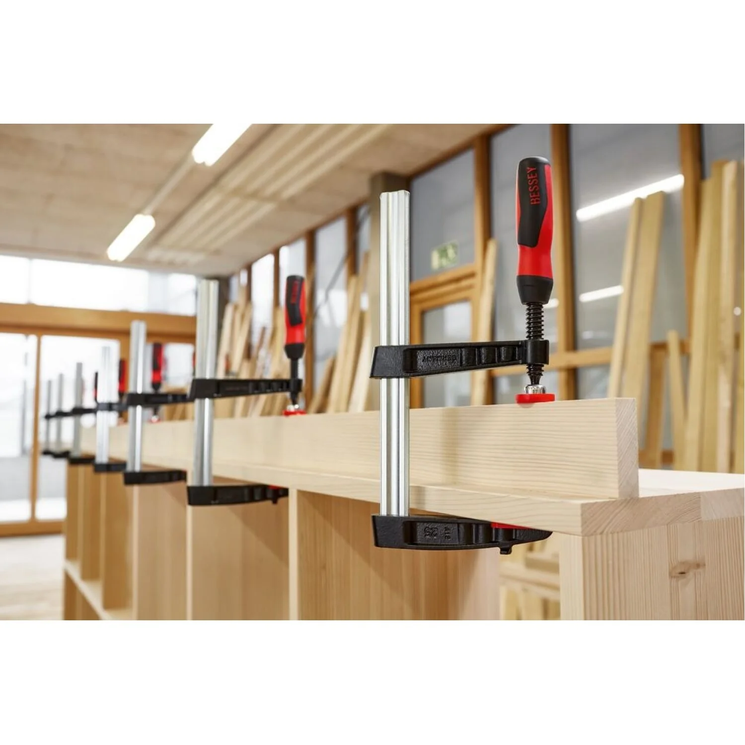 Bessey TG4.512+2K Clamp, woodworking, F-style, 2K handle, replaceable pads, 4.5 In. x 12 In., 1000 lb - Image 10