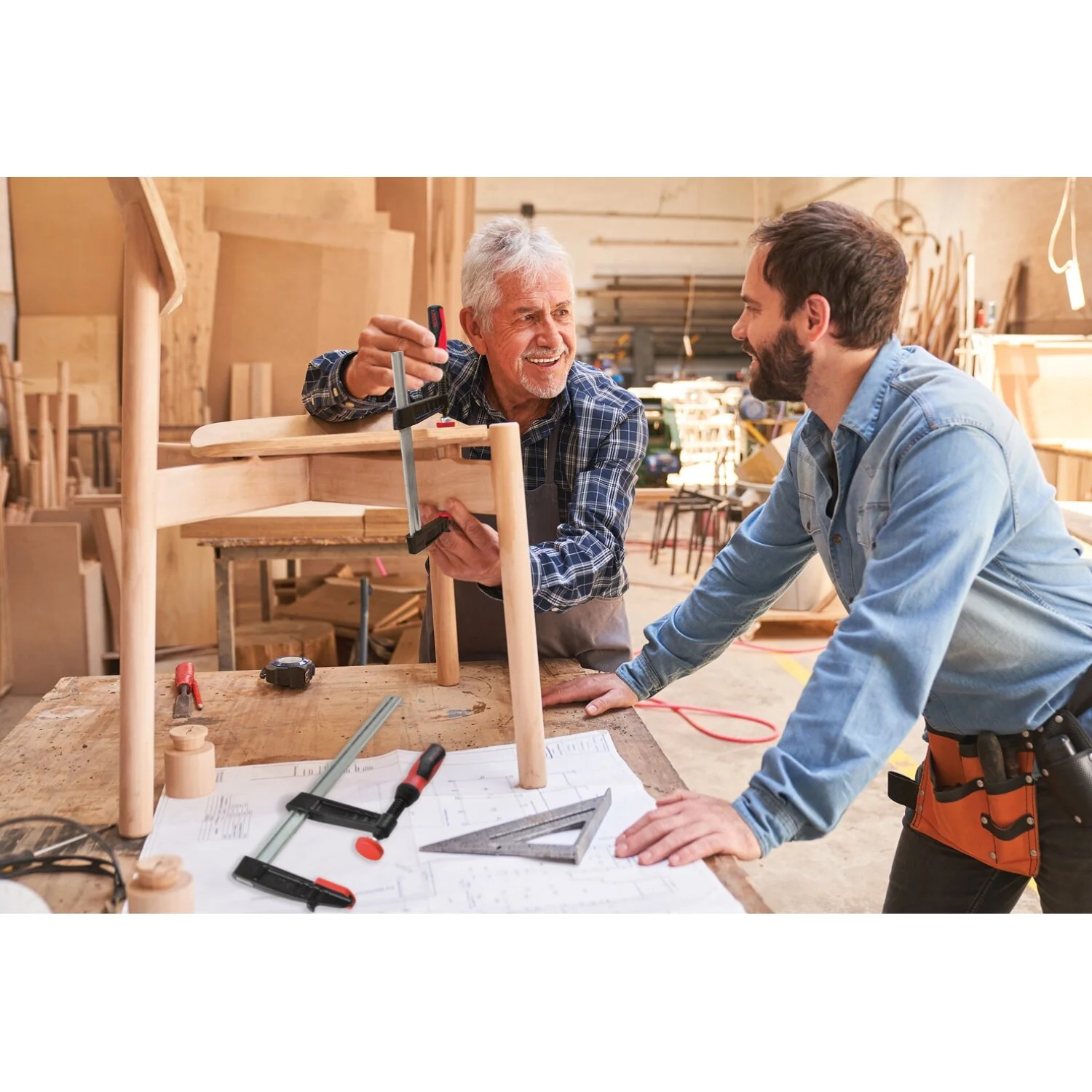 Bessey TG4.512+2K Clamp, woodworking, F-style, 2K handle, replaceable pads, 4.5 In. x 12 In., 1000 lb - Image 6