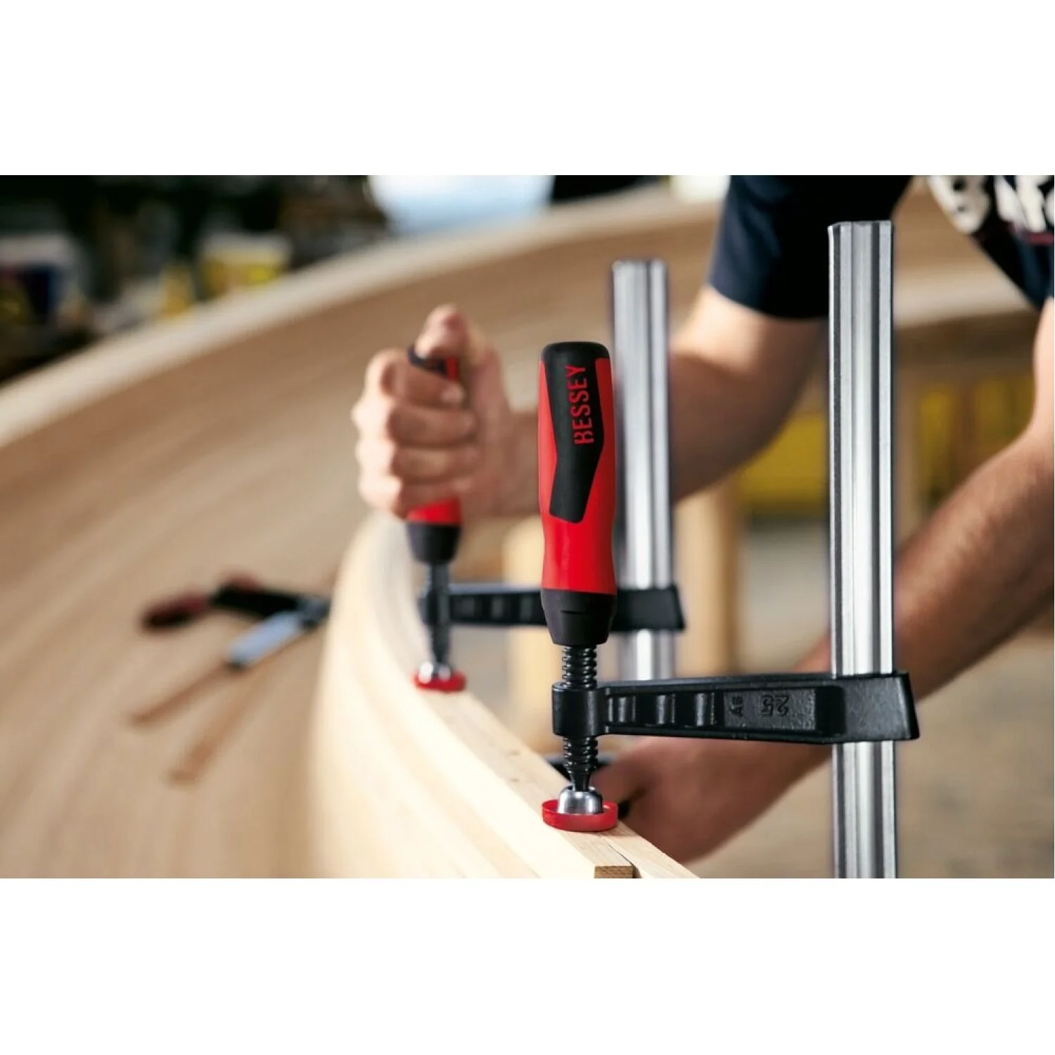 Bessey TG5.512+2K Clamp, woodworking, F-style, 2K handle, replaceable pads, 5.5 In. x 12 In., 1320 lb - Image 9