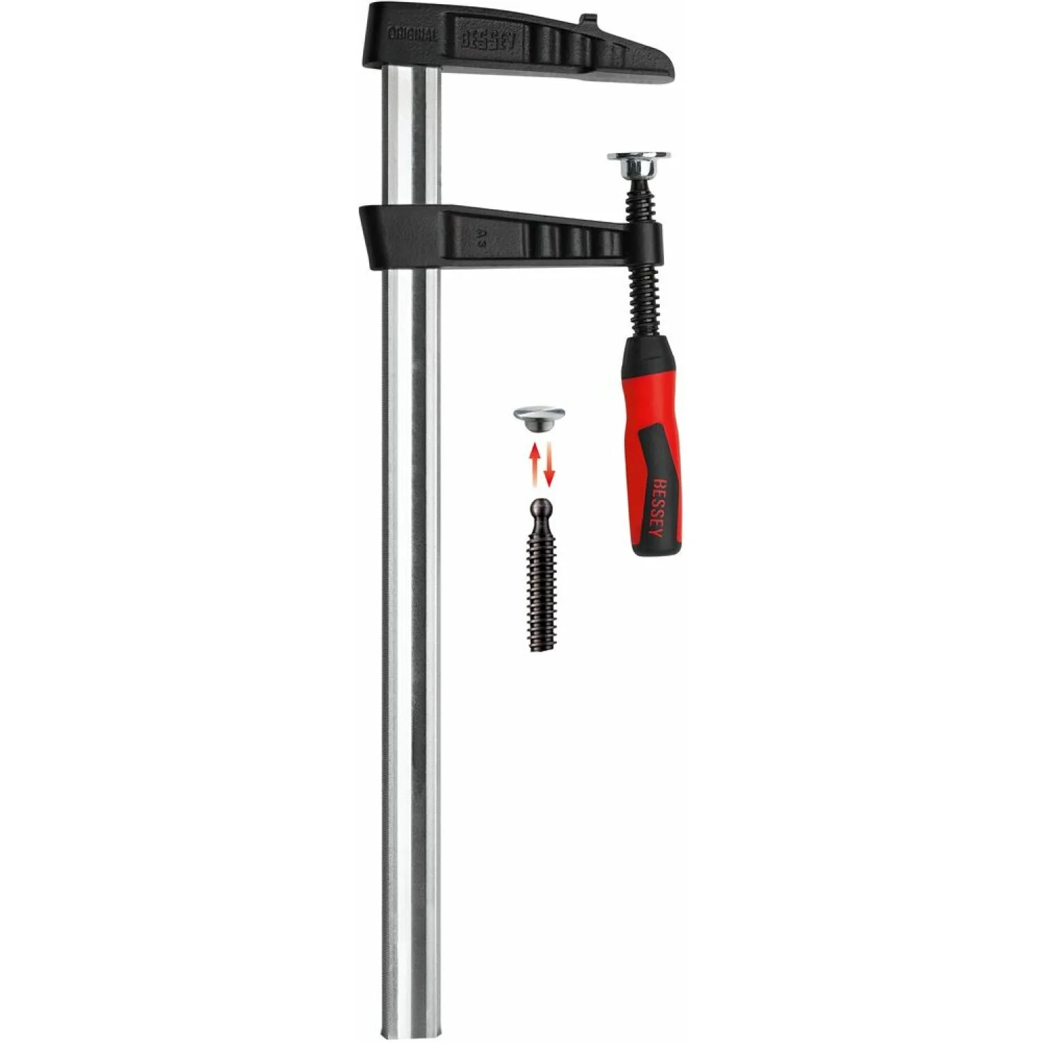Bessey TGK4.540+2K Clamp, woodworking, F-style, 2K handle, replaceable pads, 4.5 In. x 40 In., 1540 lb - Image 2