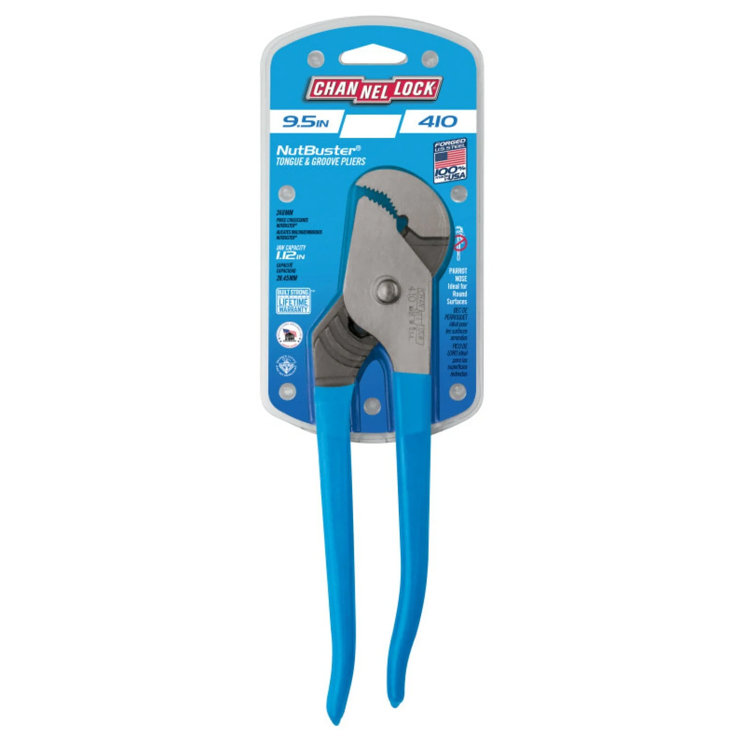 Channellock 410 9.5-Inch Nutbuster Parrot Nose Tongue & Groove Pliers - Image 3