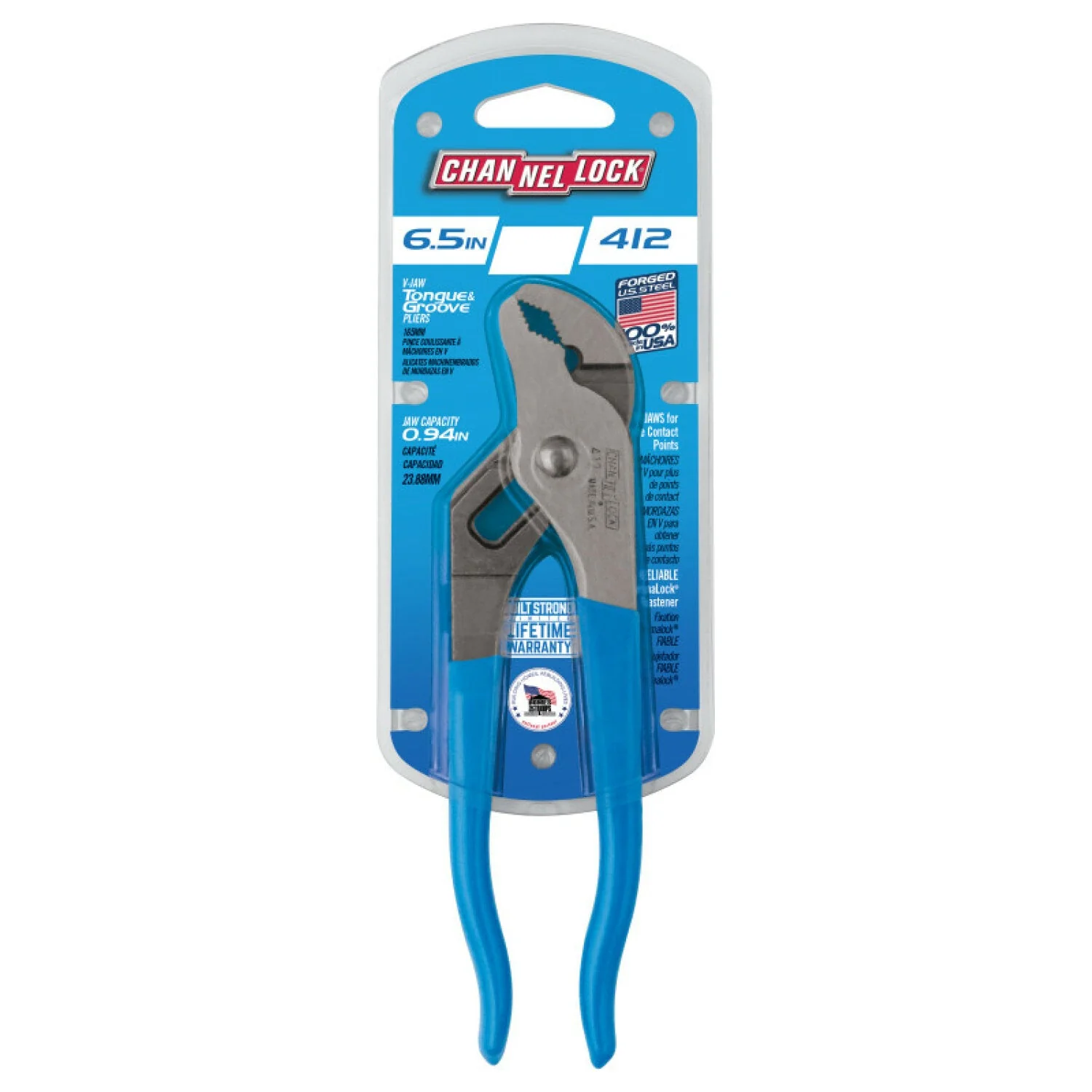 Channellock 412 6.5-Inch V-Jaw Tongue & Groove Pliers - Image 2