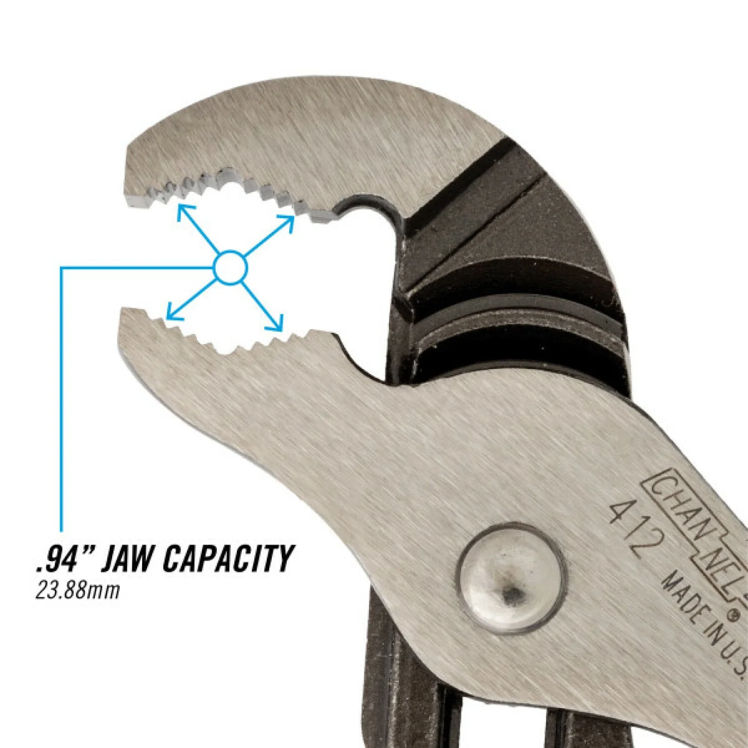 Channellock 412 6.5-Inch V-Jaw Tongue & Groove Pliers - Image 3