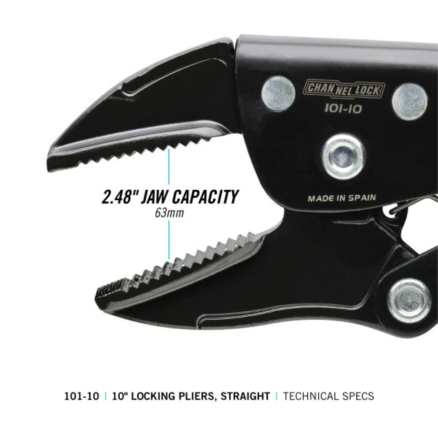 Channellock 101-10 10-inch Straight Jaw Locking Pliers - Image 4