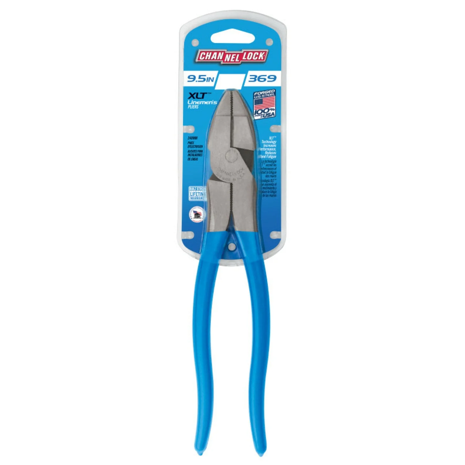 Channellock 369 BULK 9.5-inch XLT Round Nose Linemen's Pliers - Image 3