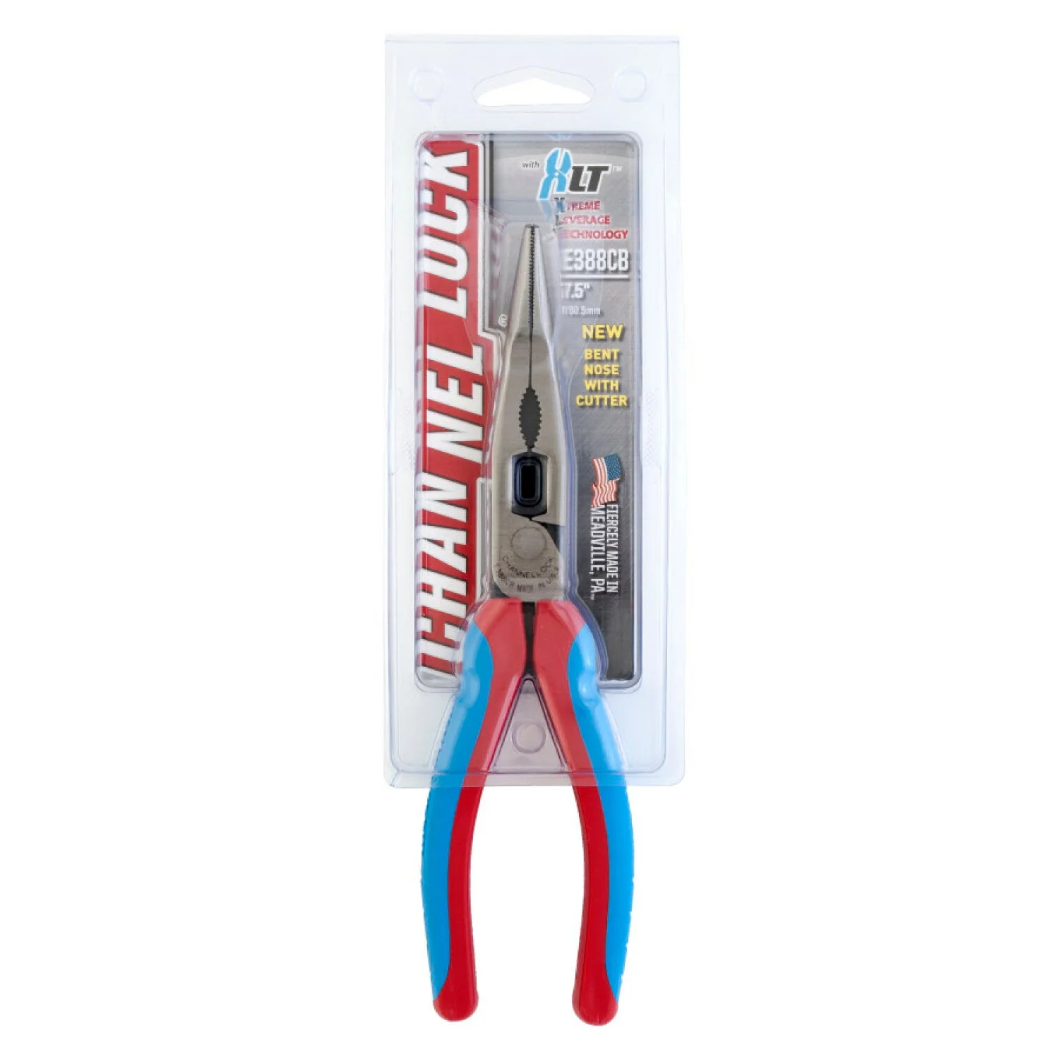 Channellock 388CB 8-inch Code Blue XLT Combination Bent Long Nose Pliers with Cutter - Image 4