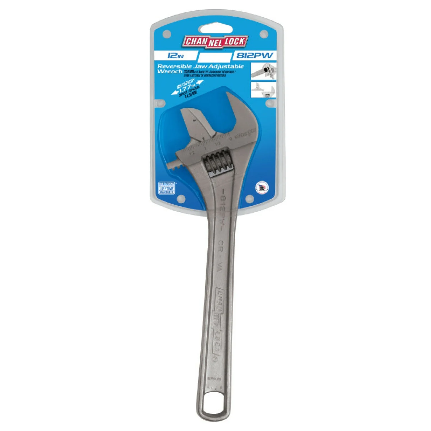 Channellock 812PW 12-inch Reversible Jaw Adjustable Wrench - Image 5
