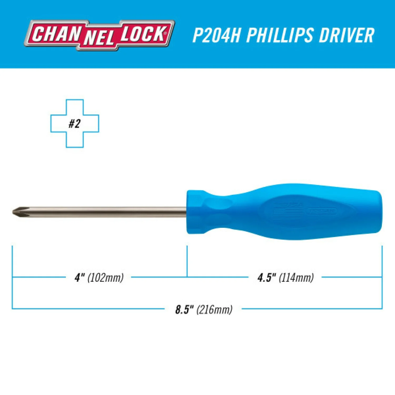 Channellock P204H PHILLIPS #2 x 4-Inch Professional Screwdriver - Image 5