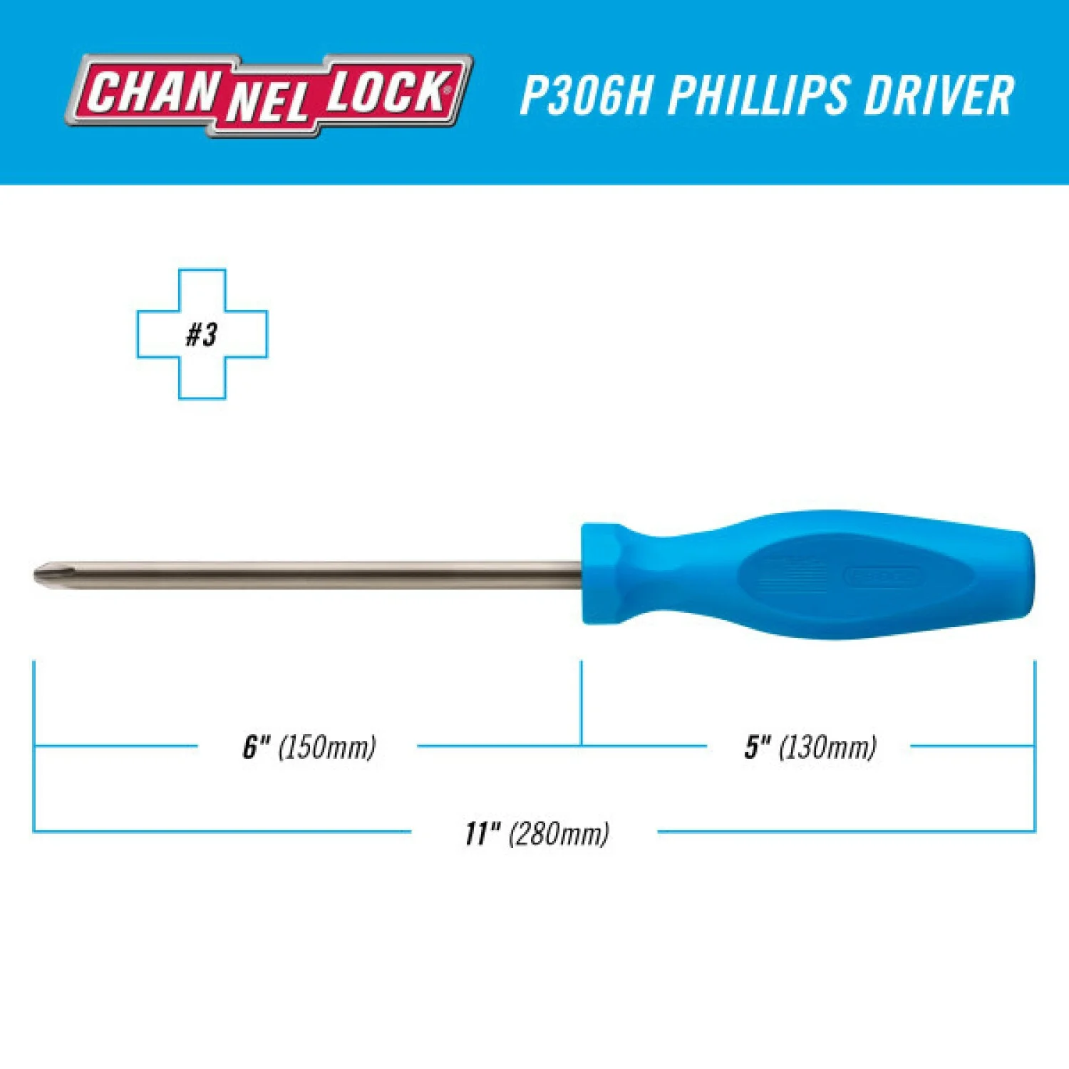 Channellock P306H PHILLIPS #3 x 6-Inch Professional Screwdriver - Image 5