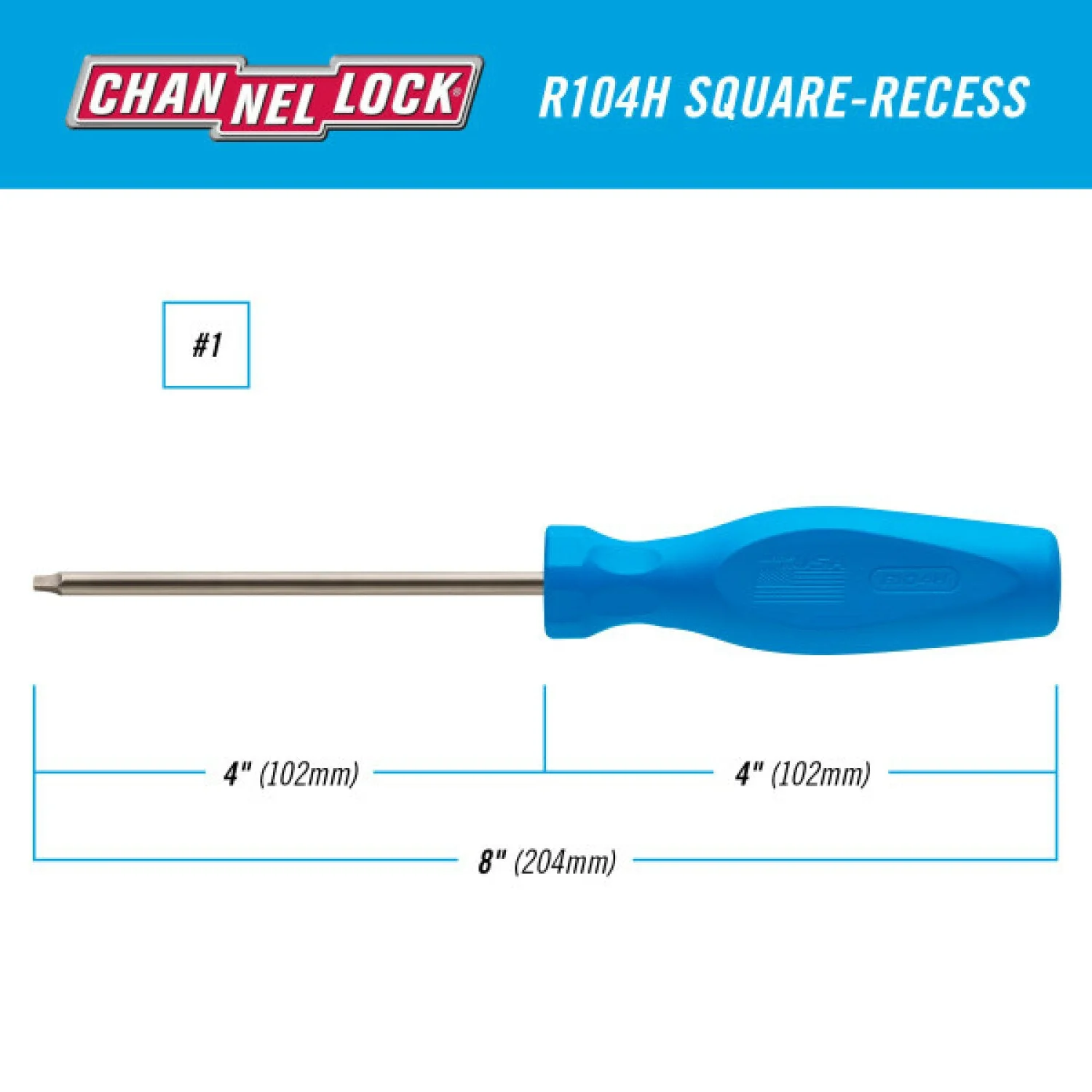Channellock R104H Square Recess #1 X 4-Inch Professional Screwdriver - Image 5
