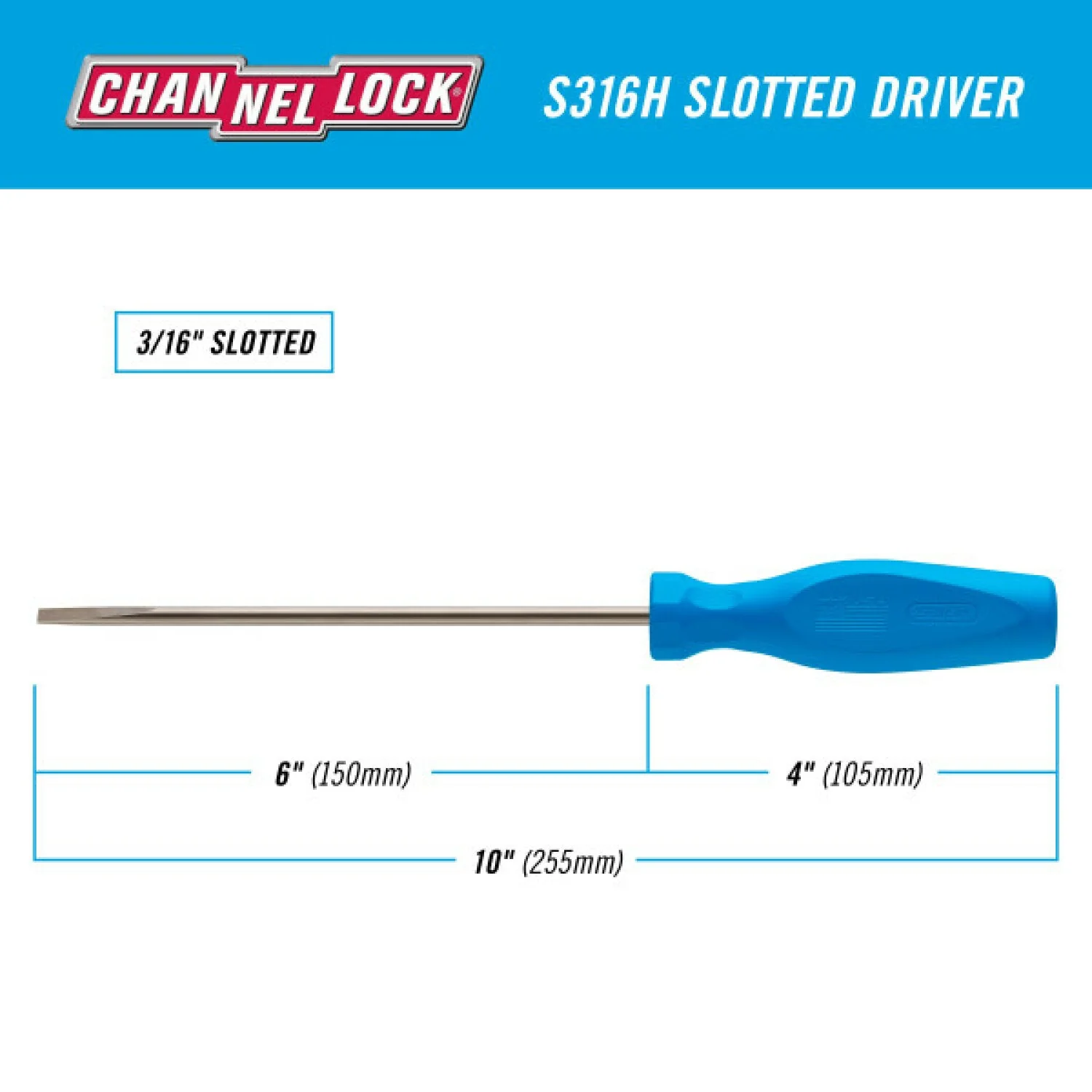 Channellock S316H Slotted 3/16 x 6-Inch Professional Screwdriver - Image 5