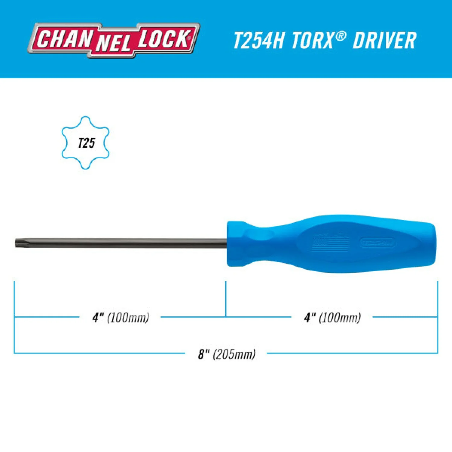 Channellock T254H TORX T25 X 4-Inch Professional Screwdriver - Image 5