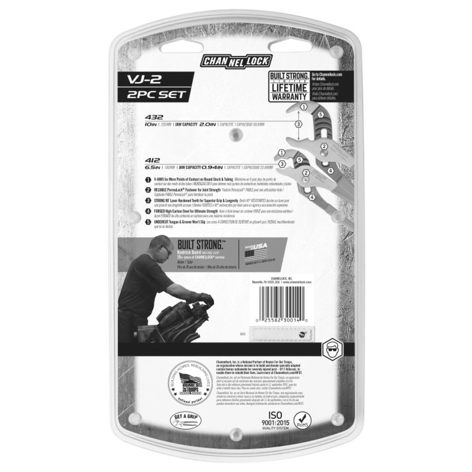 Channellock VJ-2 2PC V-Jaw Tongue & Groove Pliers Set - Image 3