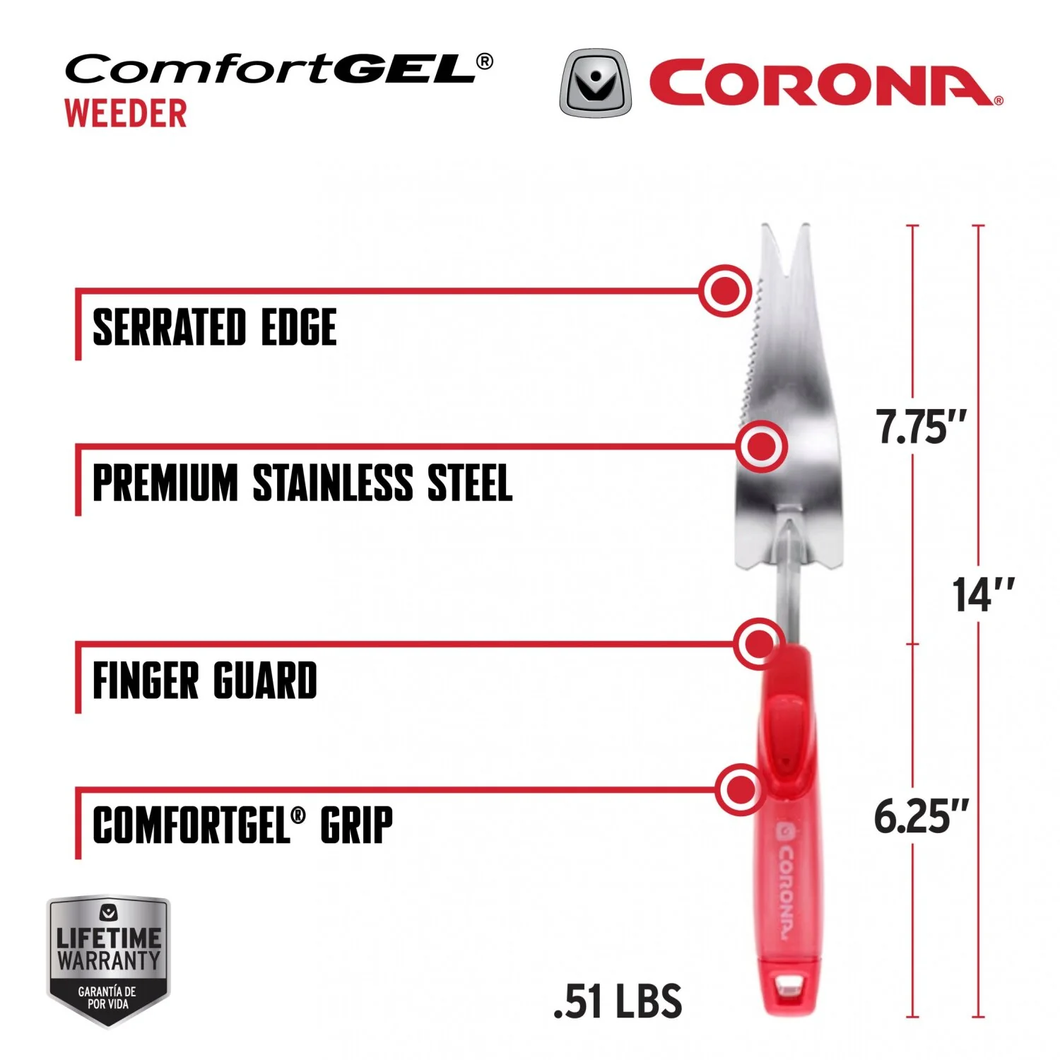 Corona CT 3354 ComfortGEL Weeder Premium Stainless Steel - Image 3