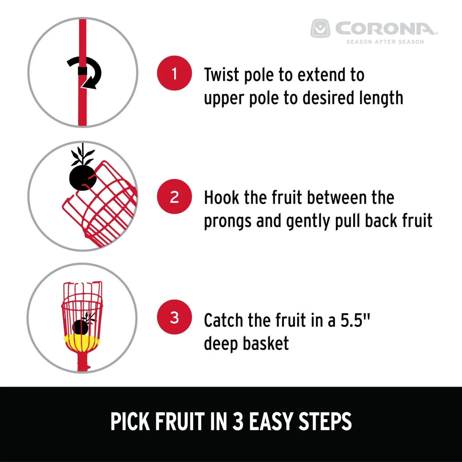 Corona FP 2312 Extendable Fruit Picker, 12 ft. - Image 3