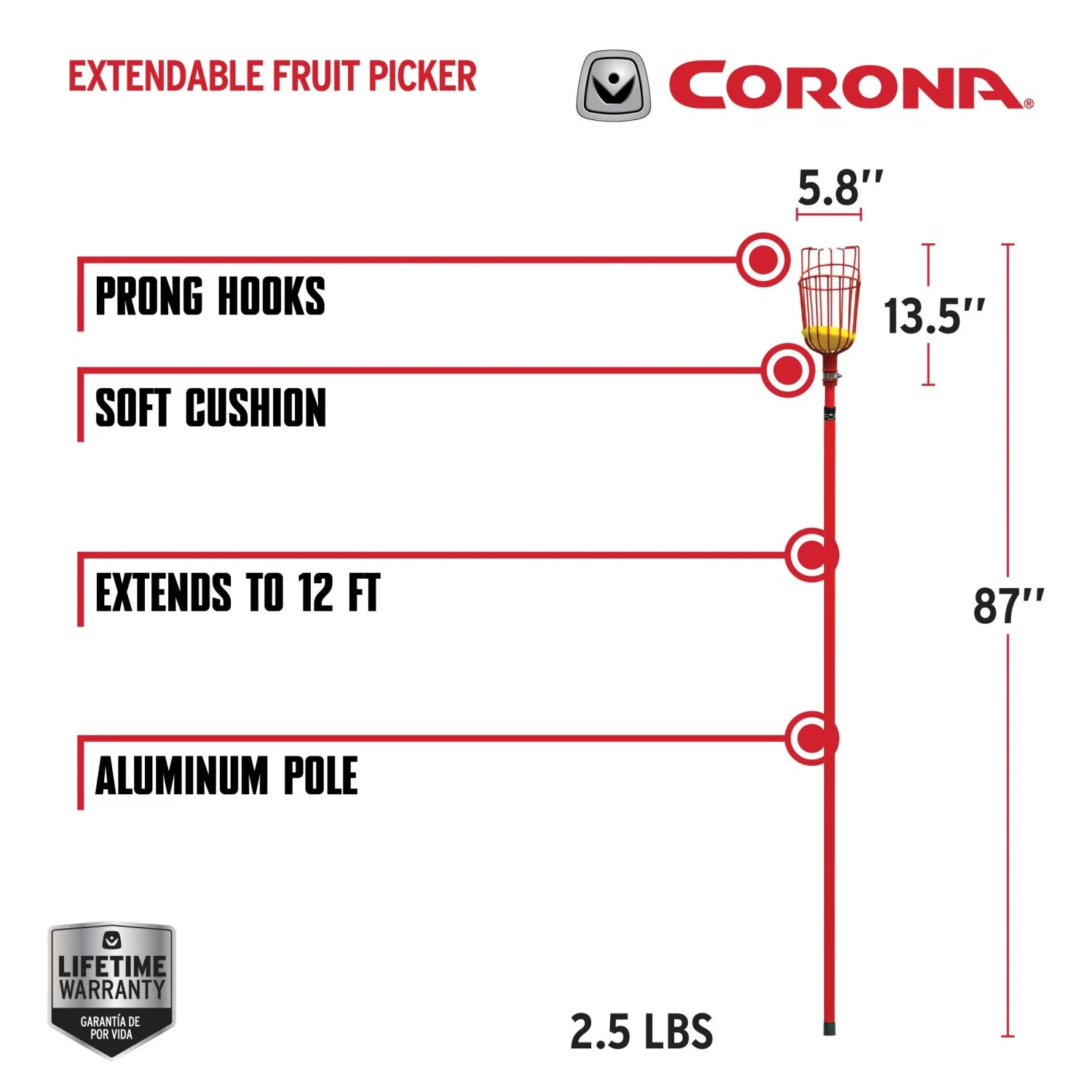 Corona FP 2312 Extendable Fruit Picker, 12 ft. - Image 9