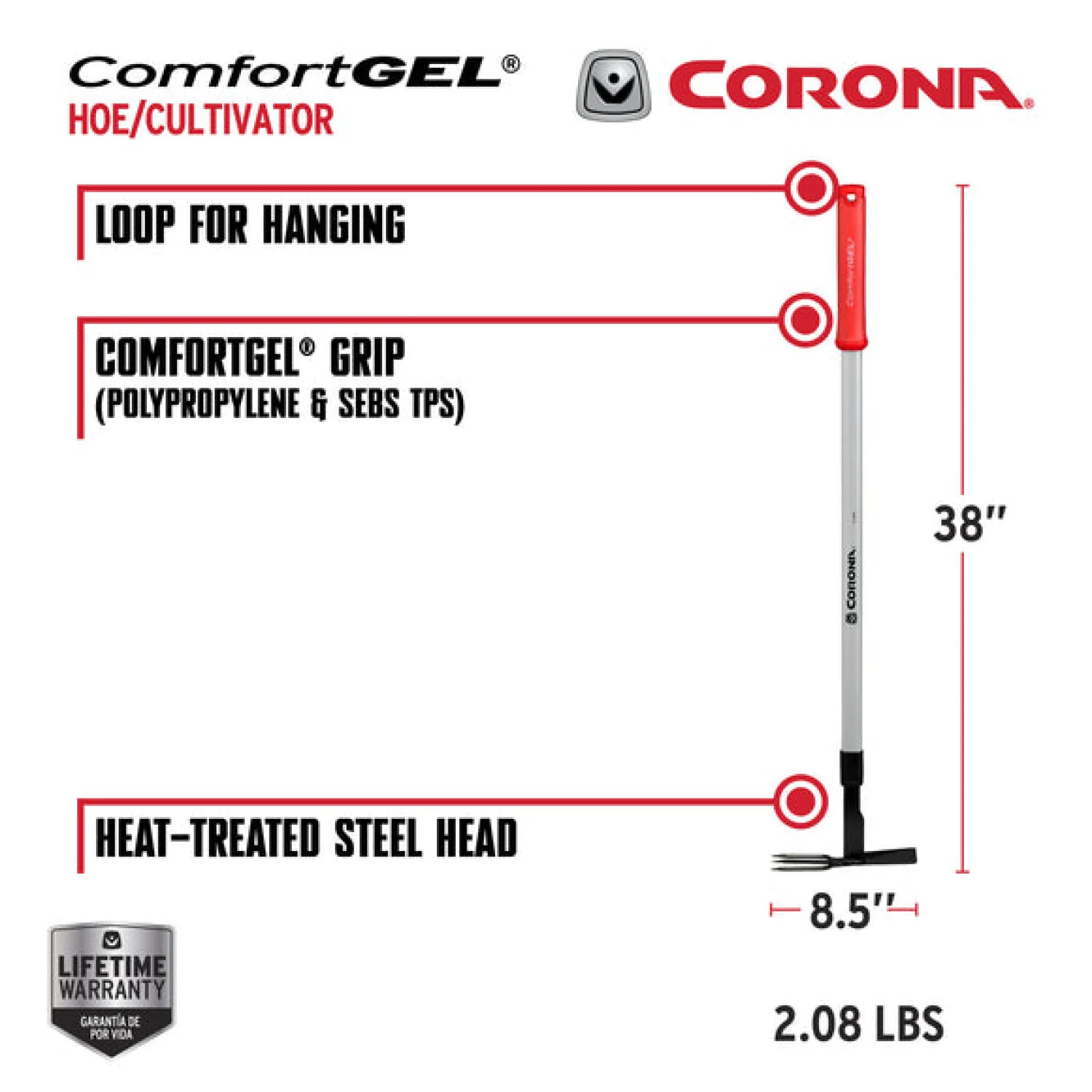 CORONA-GT 3244 · EXTENDED REACH Hoe/Cultivator with ComfortGEL® Grip - Image 2