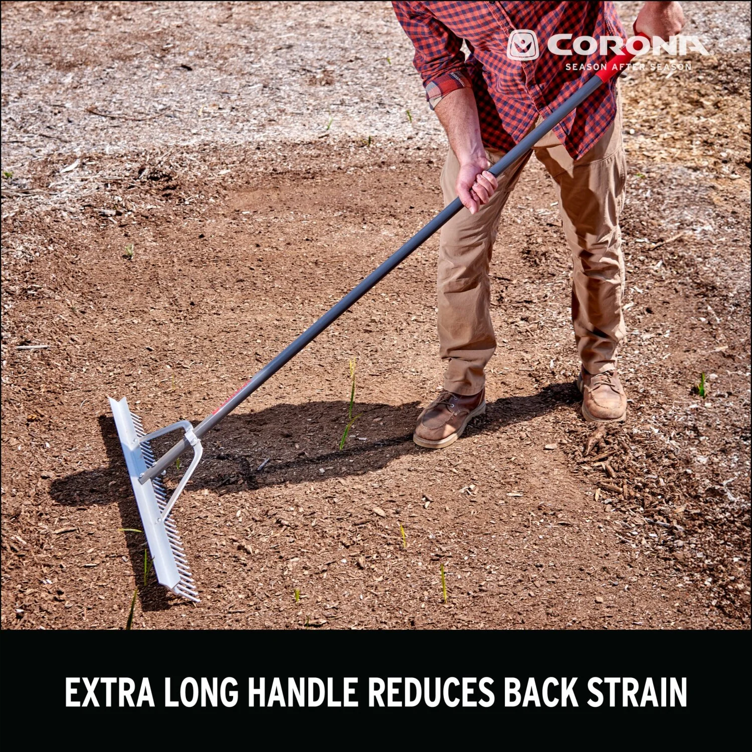 Corona RK16630 Full Aluminum Landscape Rake, 36 in. Head, 36 Tines, Poly Grip - Image 9