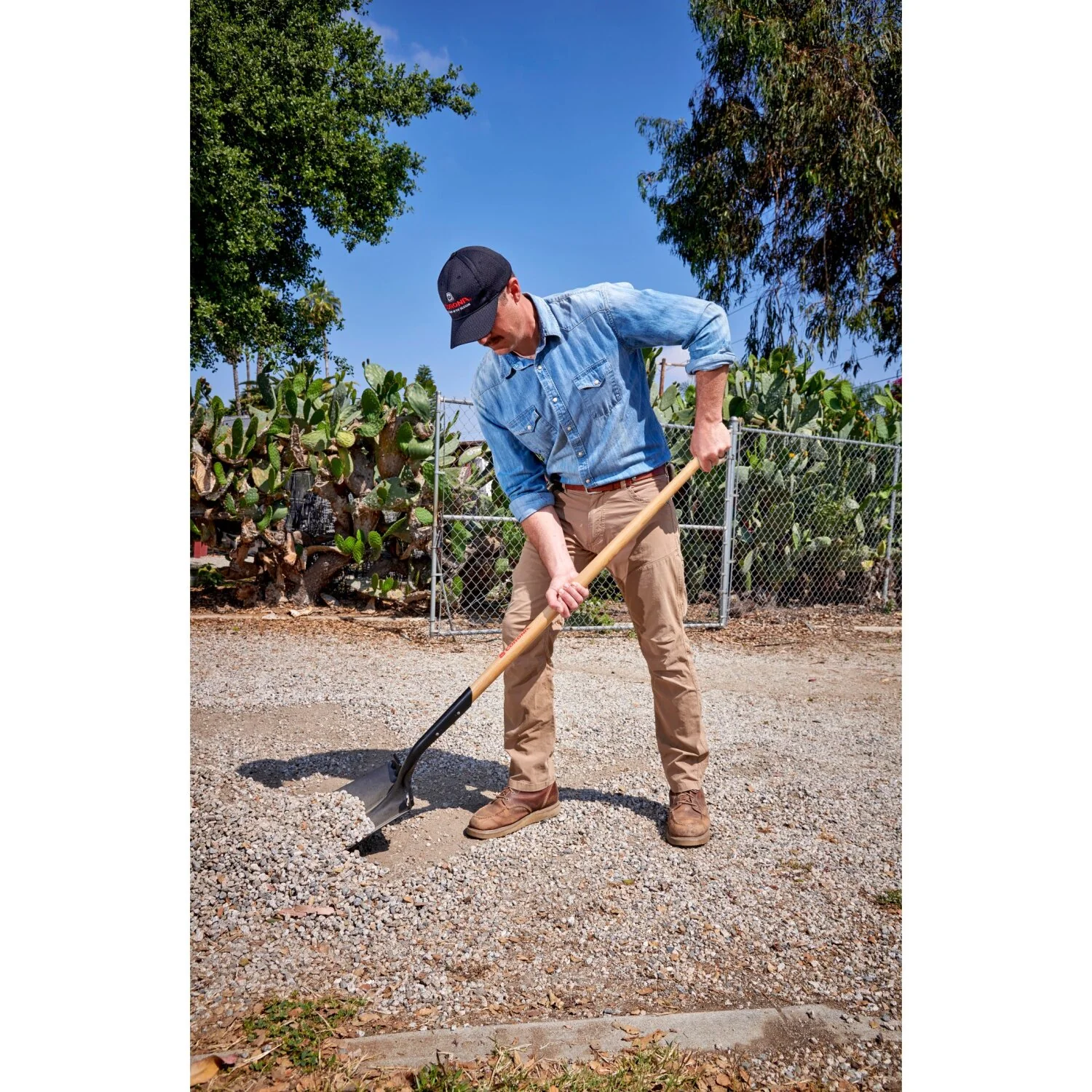 Corona SS 66000 Square Point Shovel, 14-Gauge 11 In Head 48 In Wood Handle - Image 4