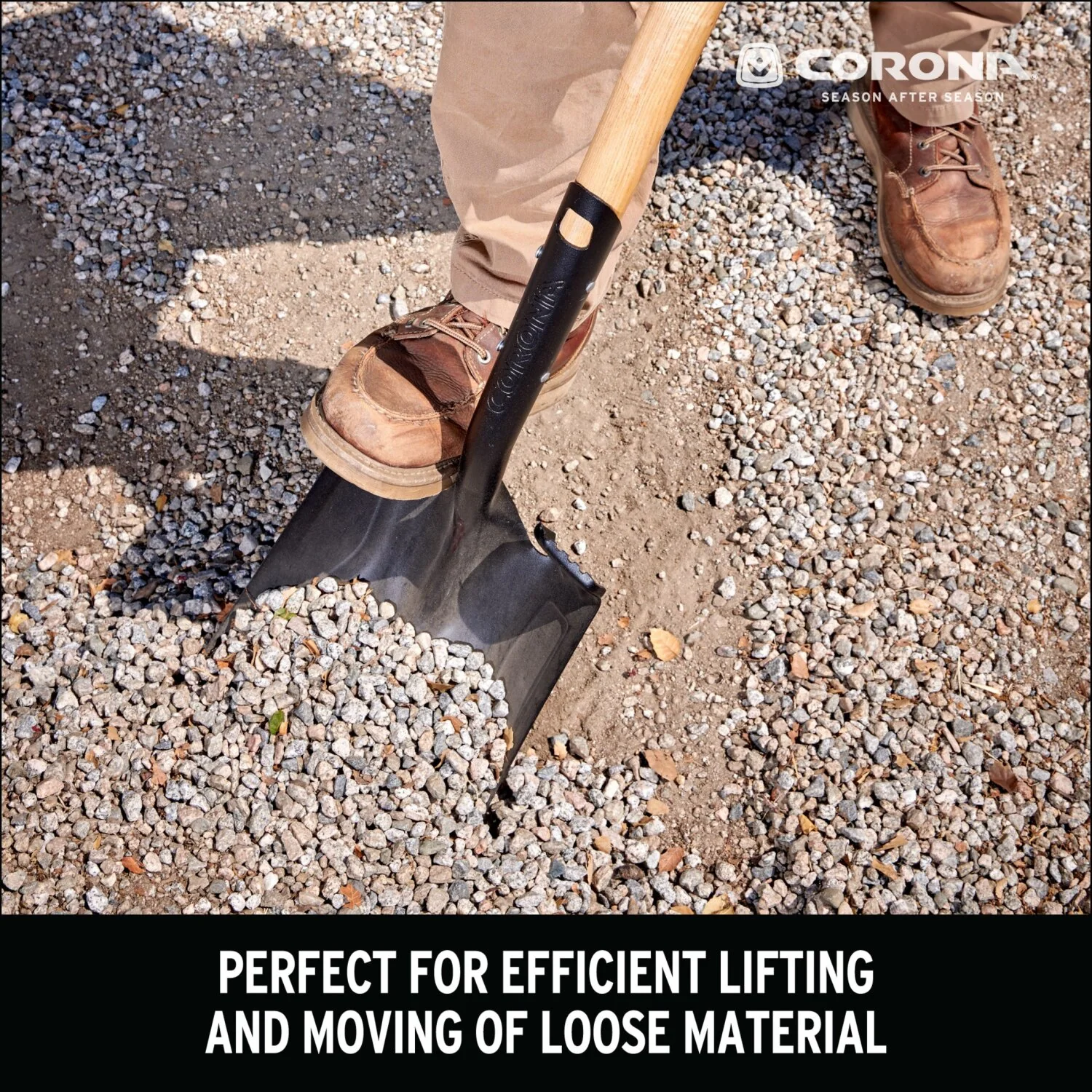Corona SS16000 Boron Steel 14-Gauge Square Point Shovel, Hardwood Handle - Image 13