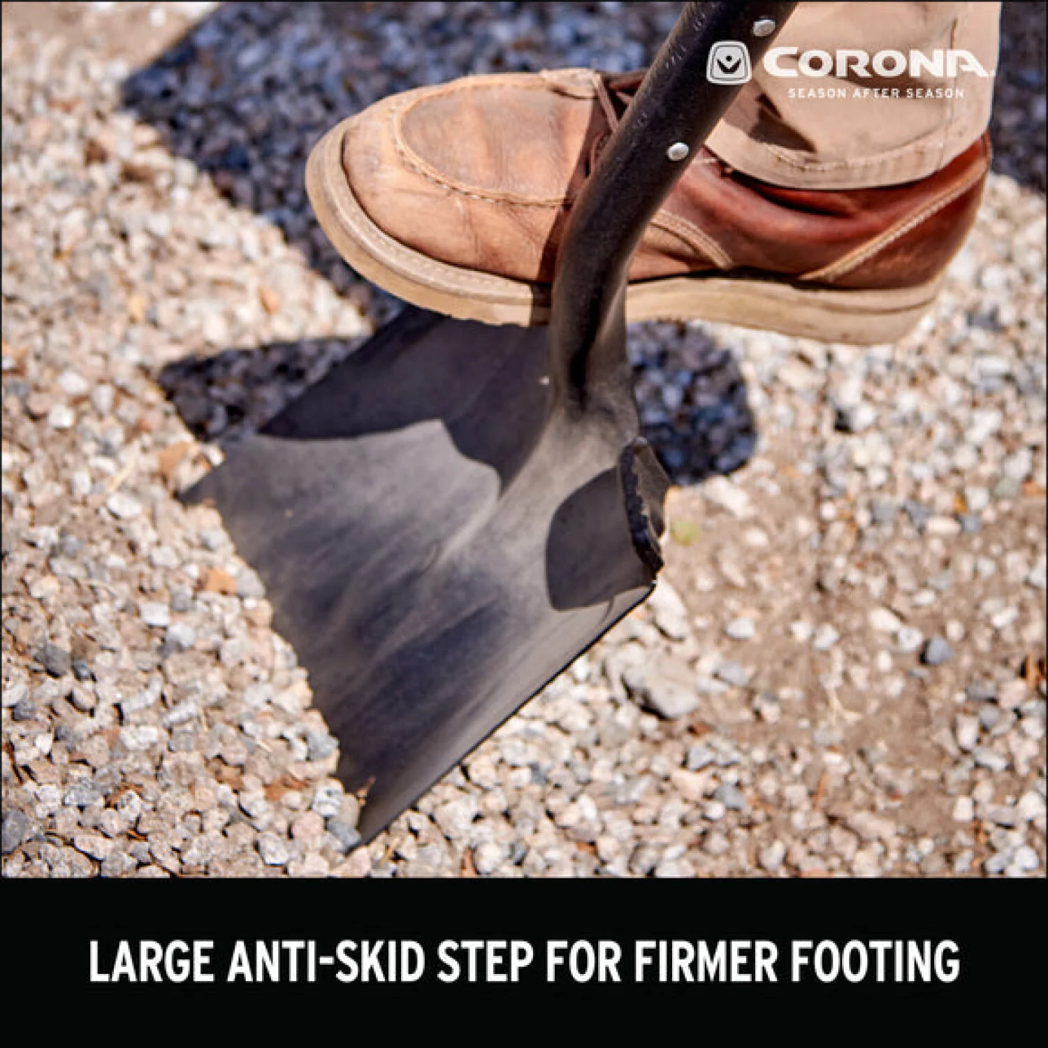 Corona SS16001 Square Point Hardwood D Grip Shovel, 14 Gauge - Image 9