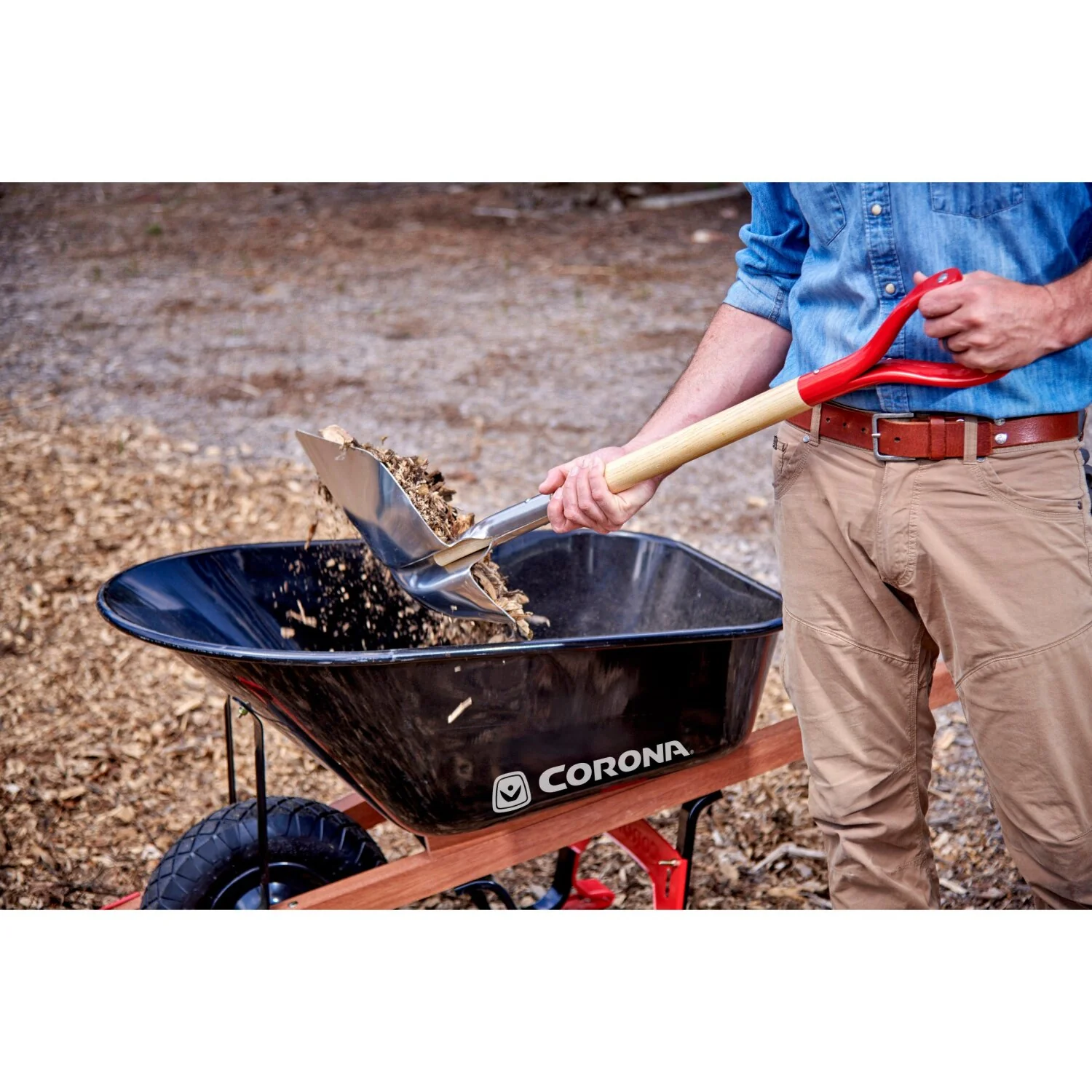 Corona SS16701 #10 Aluminum Western Scoop Hardwood Handle, D Grip Shovel - Image 4