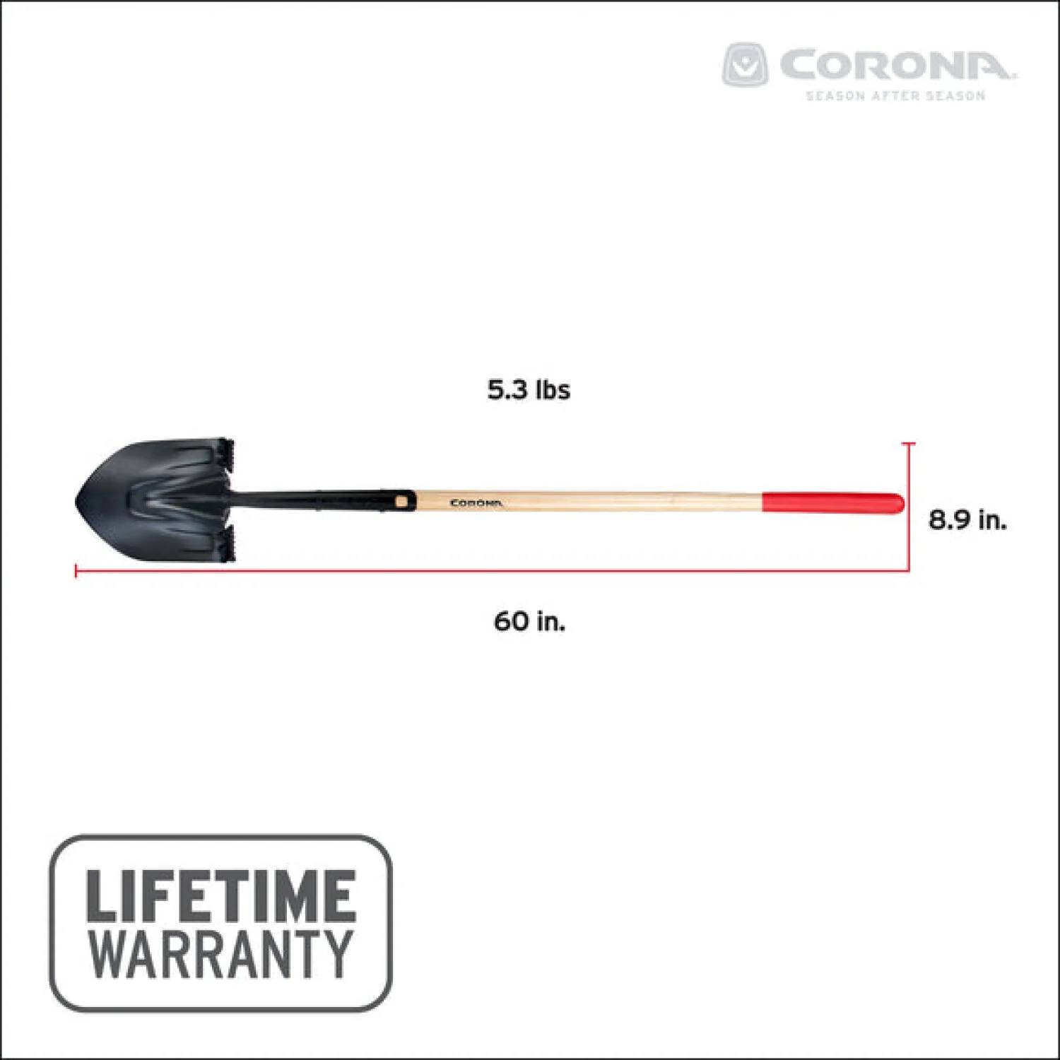 Corona-SS16100 · Round Point Hardwood Shovel, 14 Gauge - Image 4