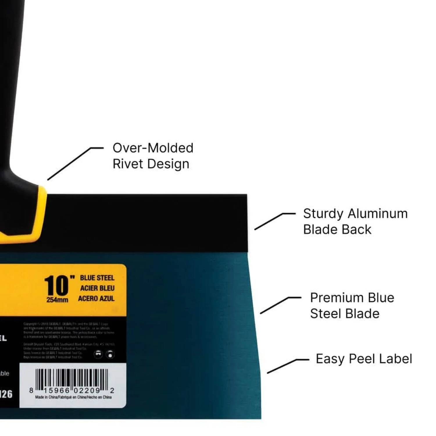 Dewalt DXTT-2-188 16 in. Blue Steel Big Back Taping Knife with Soft Grip Handle - Image 3