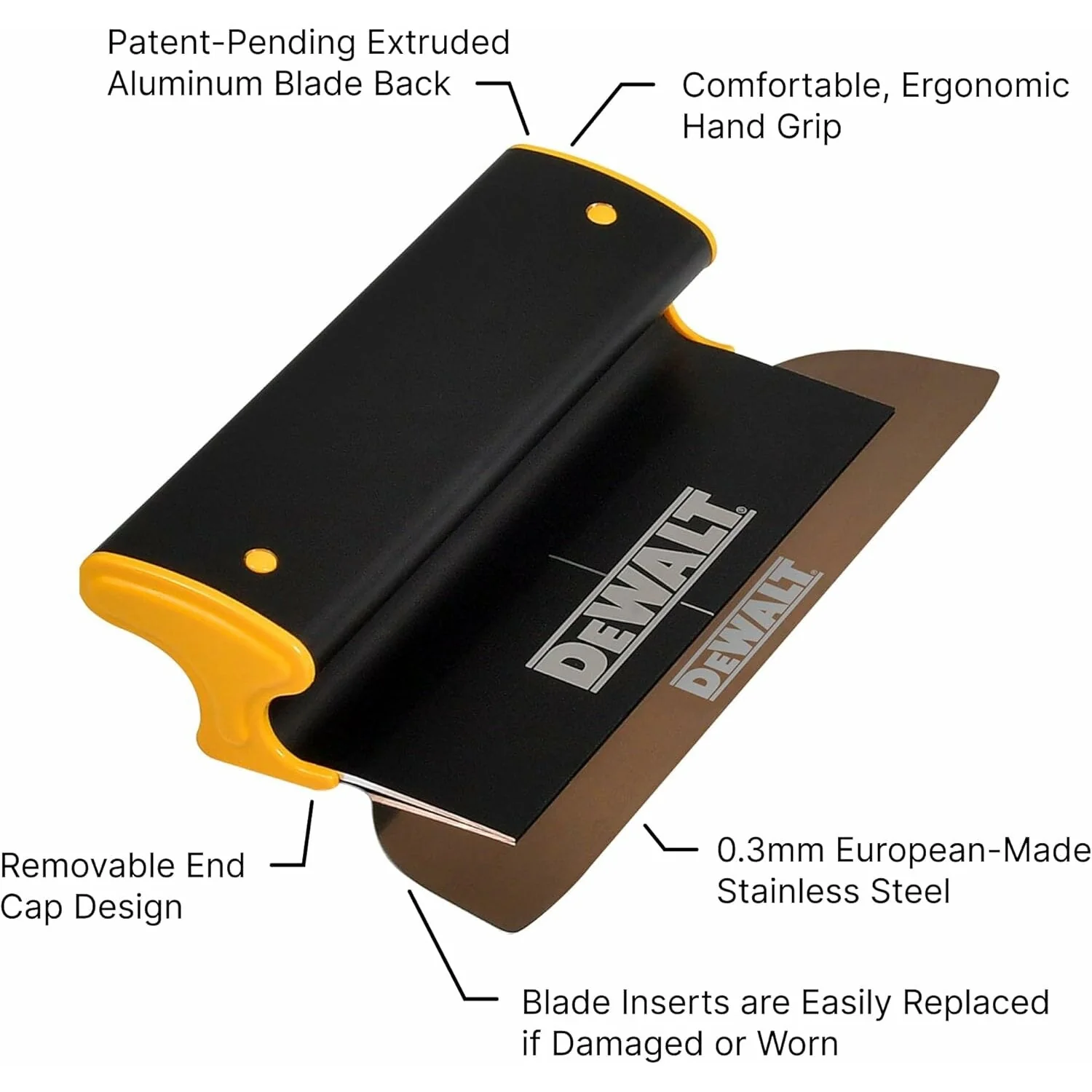 Dewalt DXTT-2-910 10 in. Skimming Blade - Aluminum Housing with 0.012 In. (0.3mm) Replaceable Stainless Steel Blade Insert - Image 4