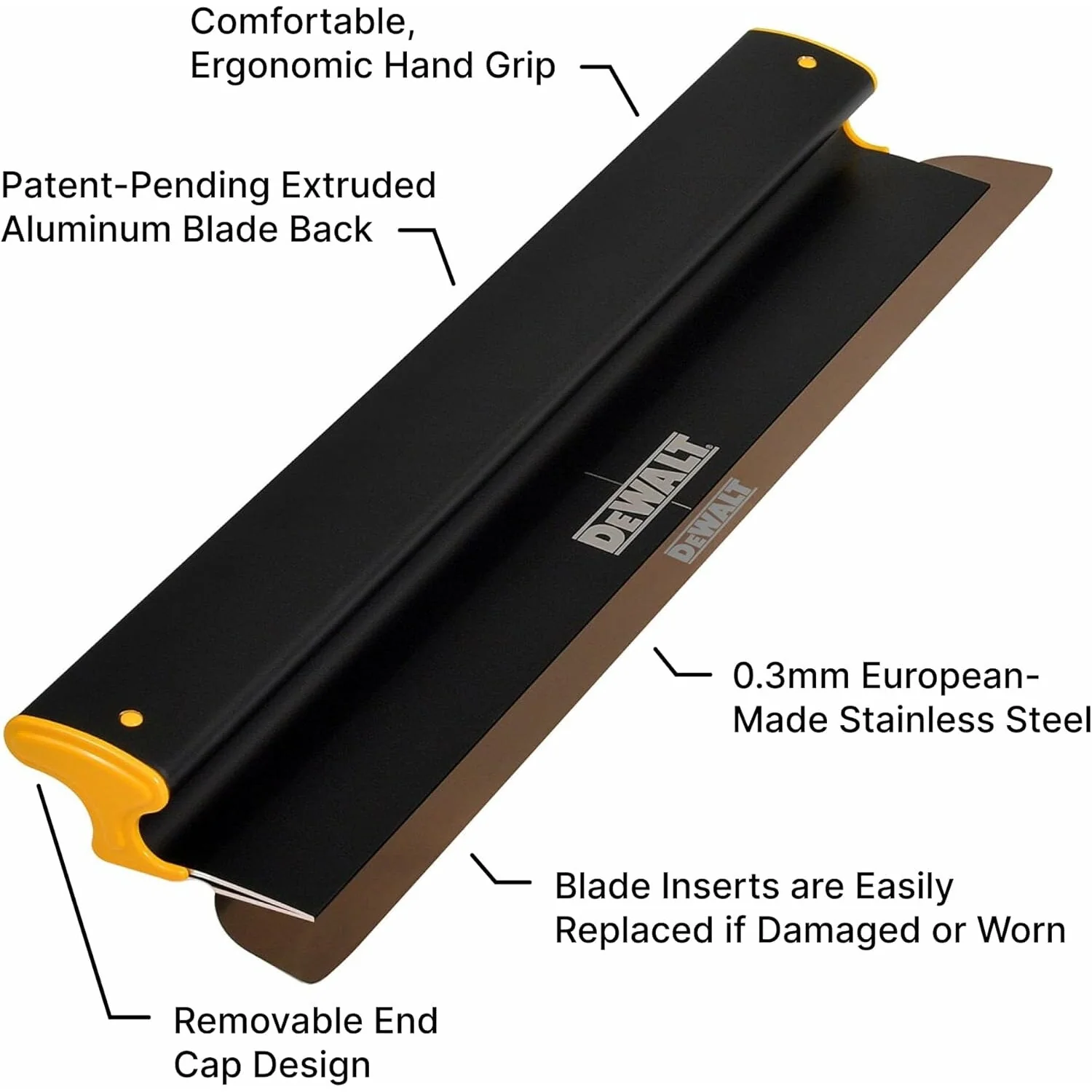 Dewalt DXTT-2-924 24 in. Skimming Blade - Aluminum Housing with 0.012 in. (0.3mm) Replaceable Stainless Steel Blade Insert - Image 4