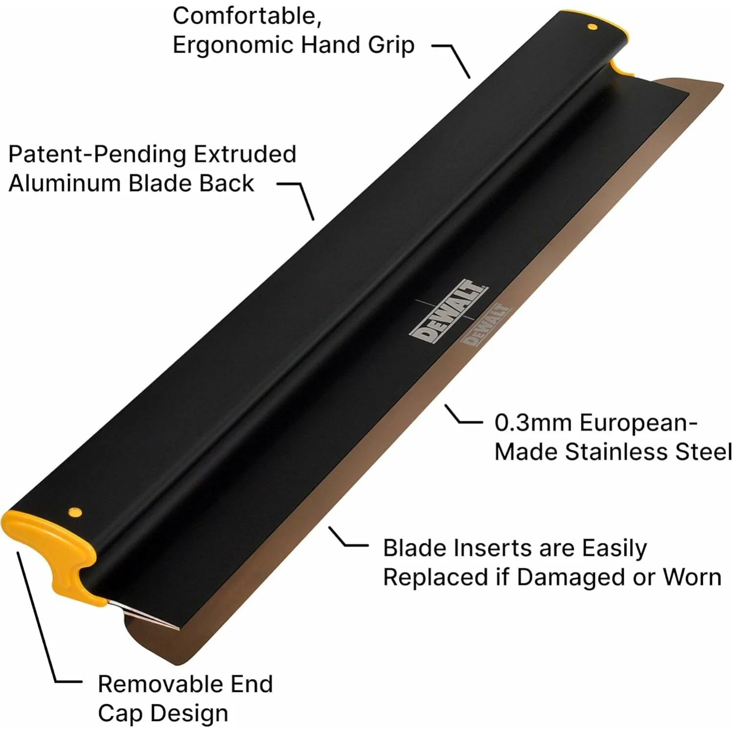 Dewalt DXTT-2-932 32 in. Skimming Blade - Aluminum Housing with 0.012 in. (0.3mm) Replaceable Stainless Steel Blade Insert - Image 6