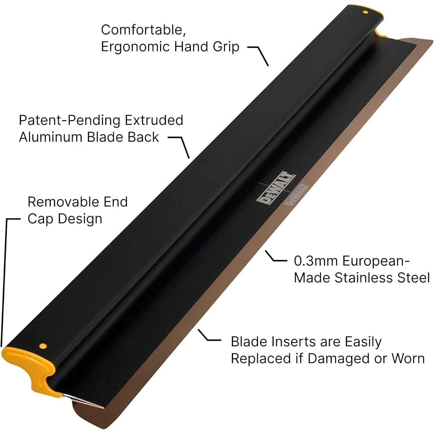 Dewalt DXTT-2-940 40 in. Skimming Blade - Aluminum Housing with 0.012 in. (0.3mm) Replaceable Stainless Steel Blade Insert - Image 2