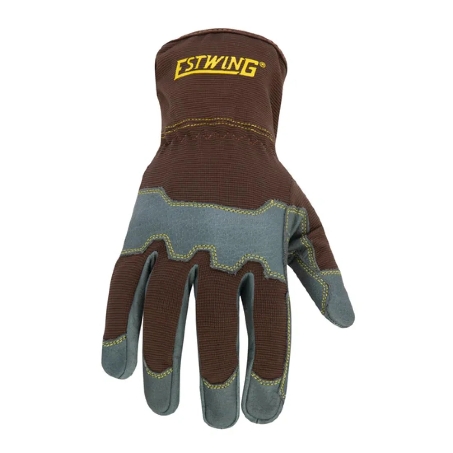 Estwing EWLP1011 Reinforced Knuckle Leather Palm Work Glove with Elastic Sewn Extended Cuff