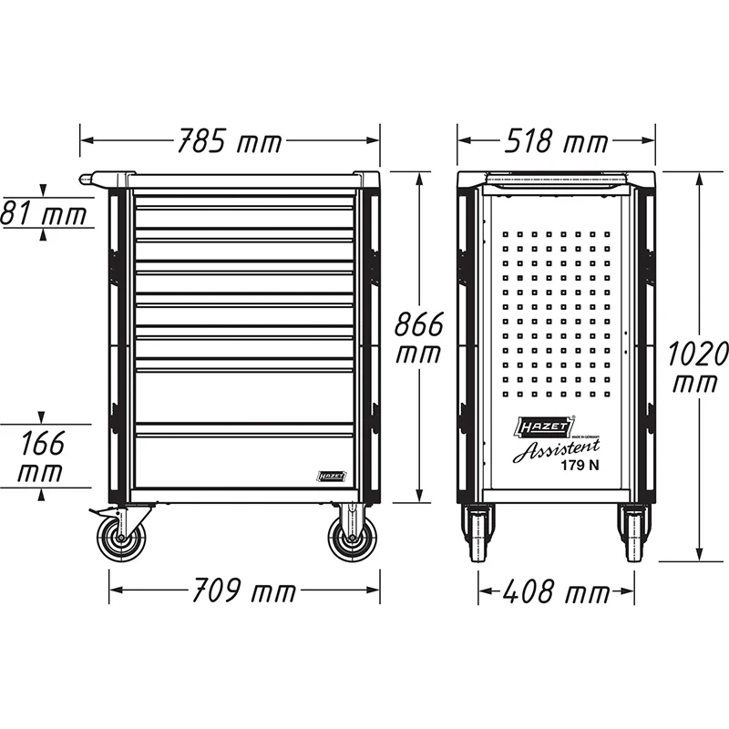 Hazet 179NT-8-RAL7016 Tool Trolley Assistent - Image 2