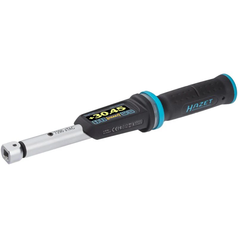 Hazet 7290-2STACCAL Electronic Torque Wrench with Built-In Angle Gauge, 5-60 Nm, 9x12mm Insert Square, 10mm (3/8") Square