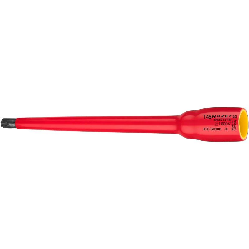 Hazet 8802KV-LG-T45 Insulated Screwdriver Socket, 10mm (3/8") Square Drive, TORX® T45
