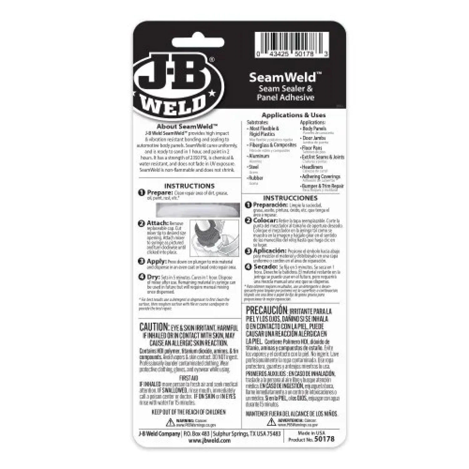 J-B Weld 50178 SeamWeld Epoxy Syringe, 25 mL - Image 3