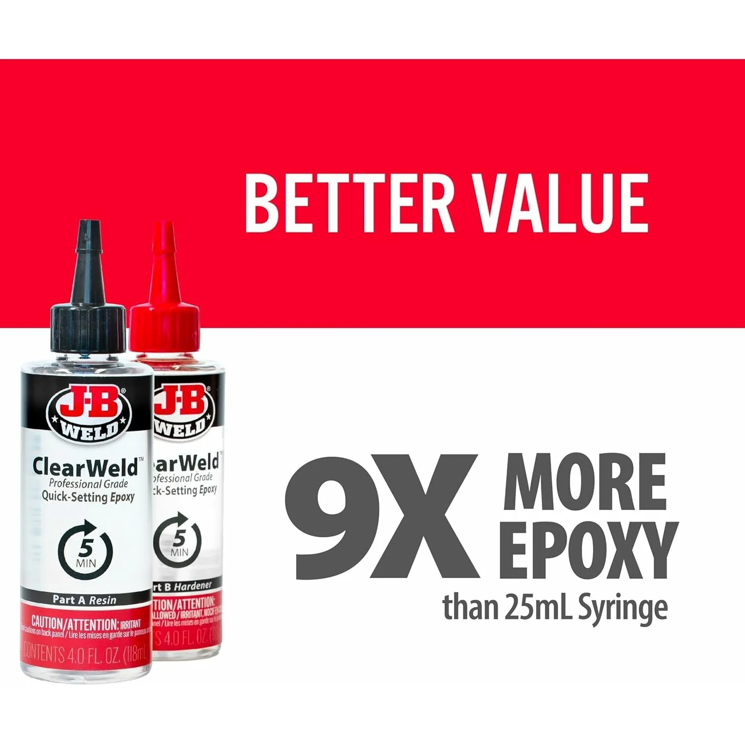 J-B Weld 50240H ClearWeld Professional Size Epoxy & Hardener, 8 oz. - Image 4