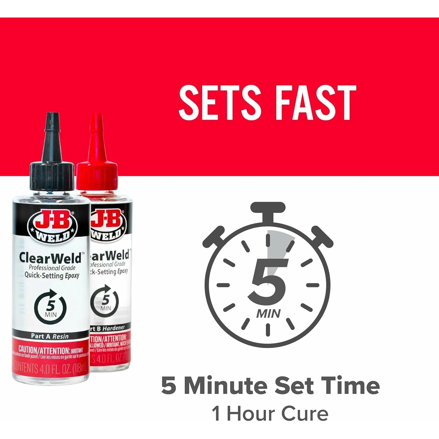 J-B Weld 50240H ClearWeld Professional Size Epoxy & Hardener, 8 oz. - Image 5