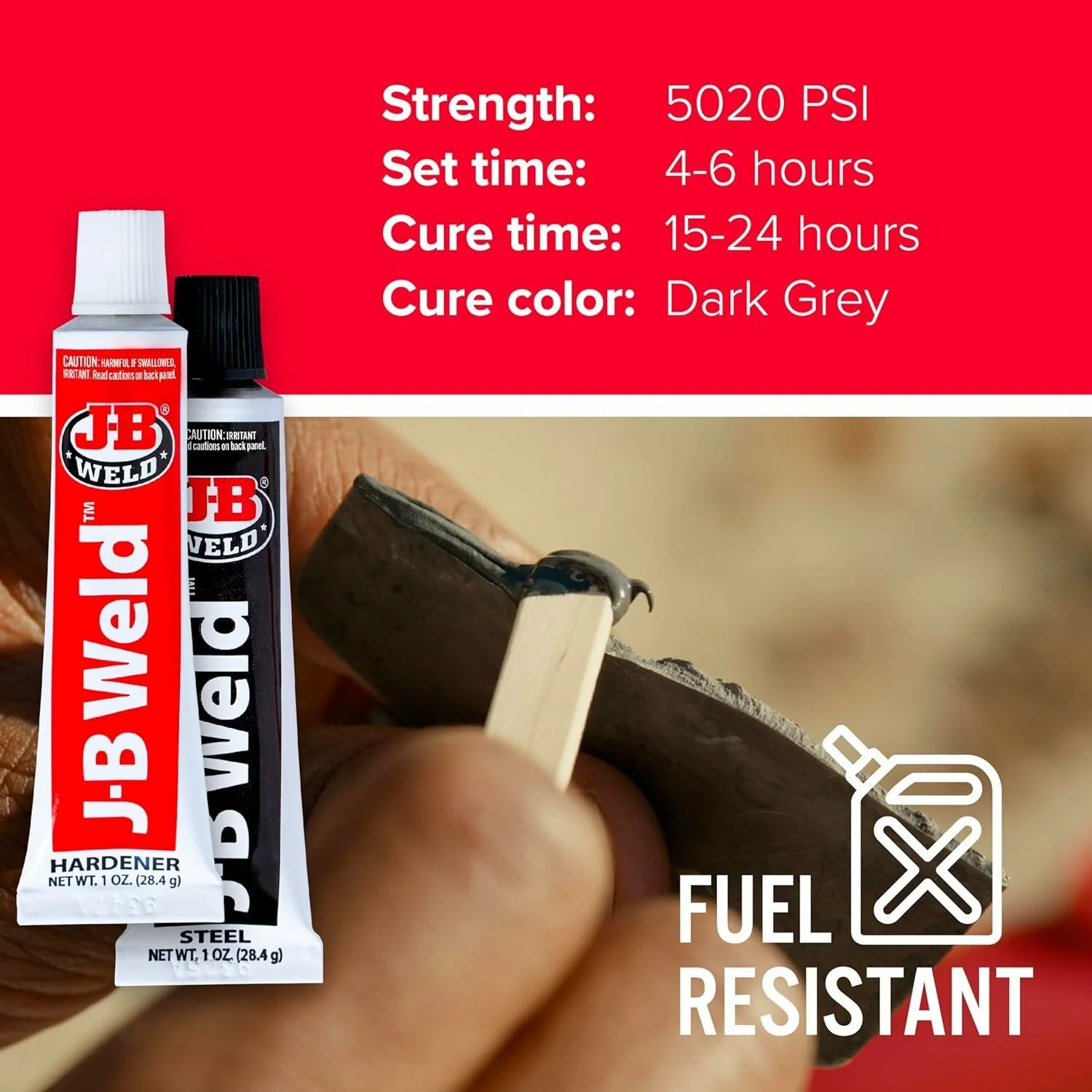 J-B Weld 8265S Twin Tube Cold Weld Steel Reinforced Epoxy & Hardener, 2 oz. - Image 7