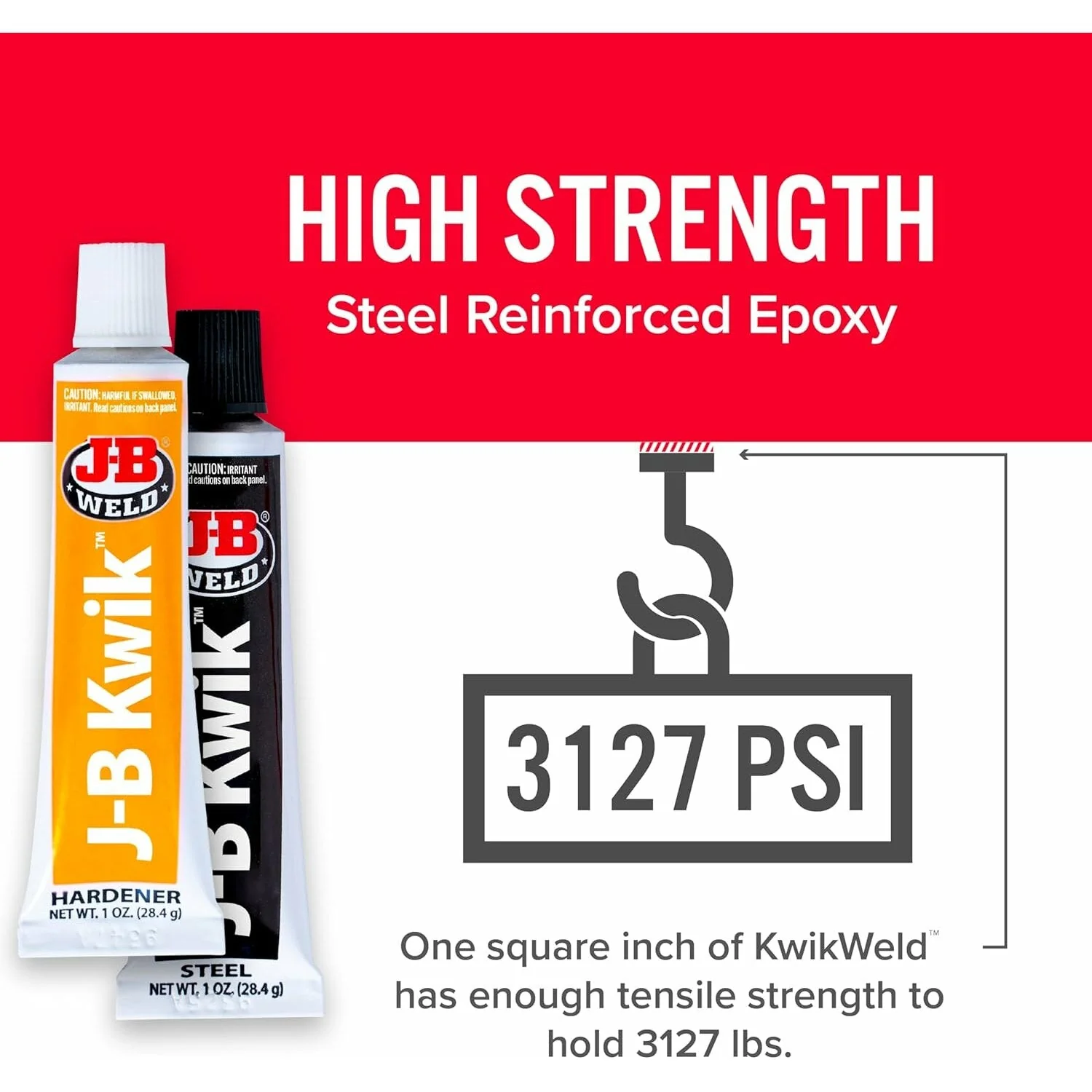 J-B Weld 8276 KwikWeld Twin Tube Steel Reinforced Epoxy & Hardener, 2 oz. - Image 4