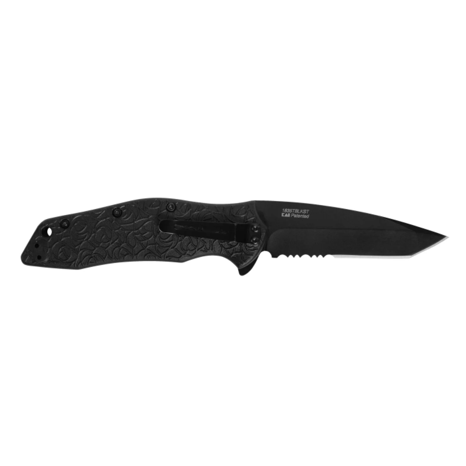 Kershaw 1835TBLKST Kuro Tanto - Black, Serrated - Image 2